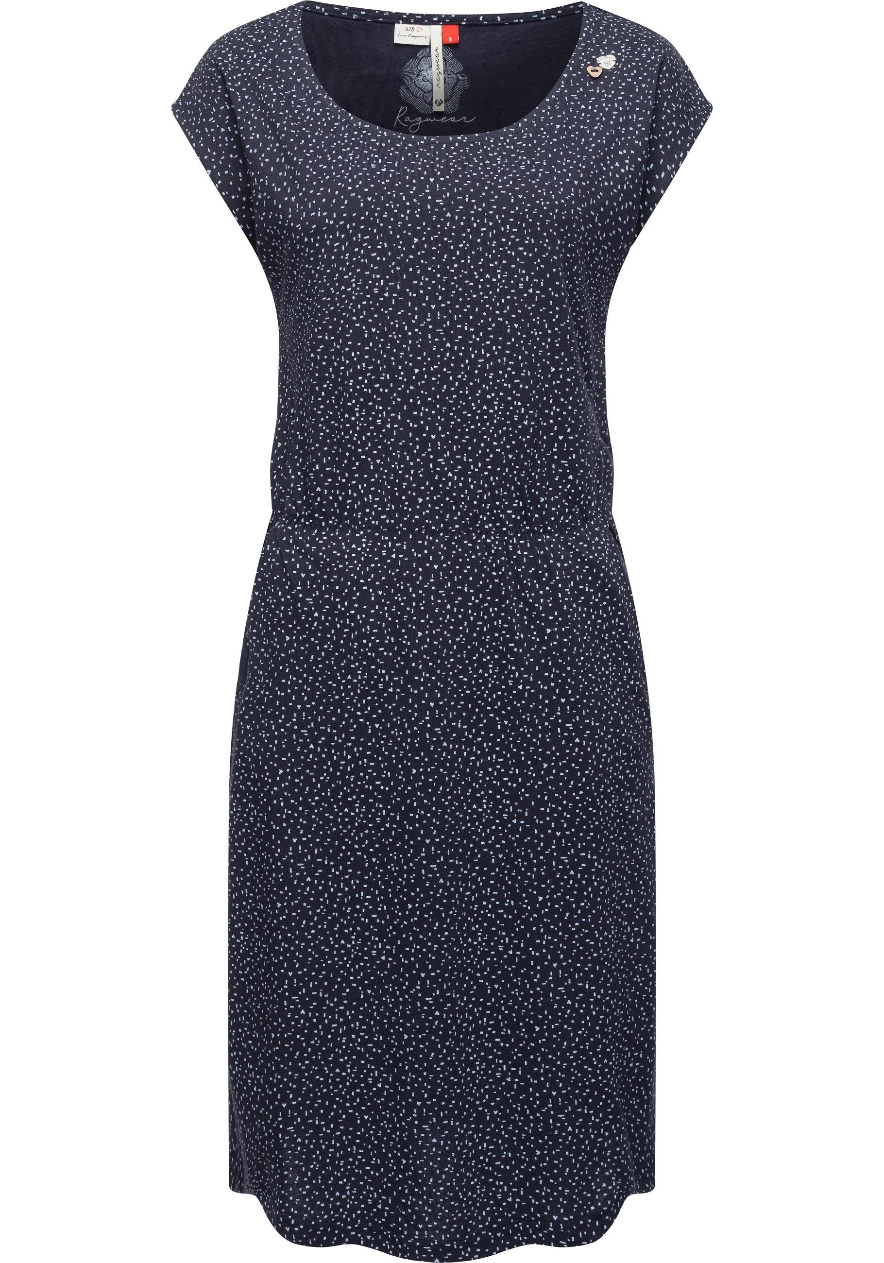 Ragwear Shirtkleid Lilithe stylisches Sommerkleid mit Alloverprint navy