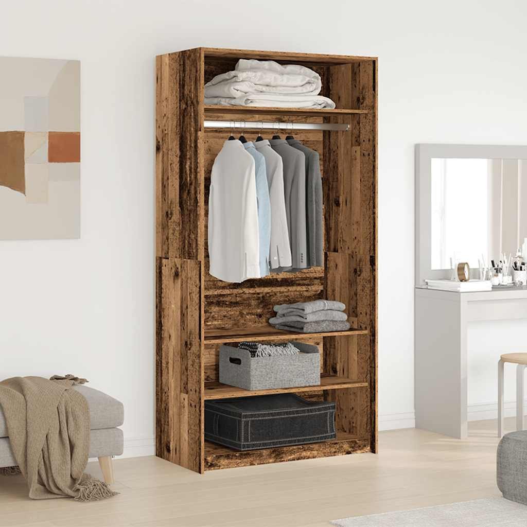 vidaXL Kleiderschrank 100 x 50 x 200 cm Kleiderschrank Altholz-Optik 100x50x200 cm Spanplatt