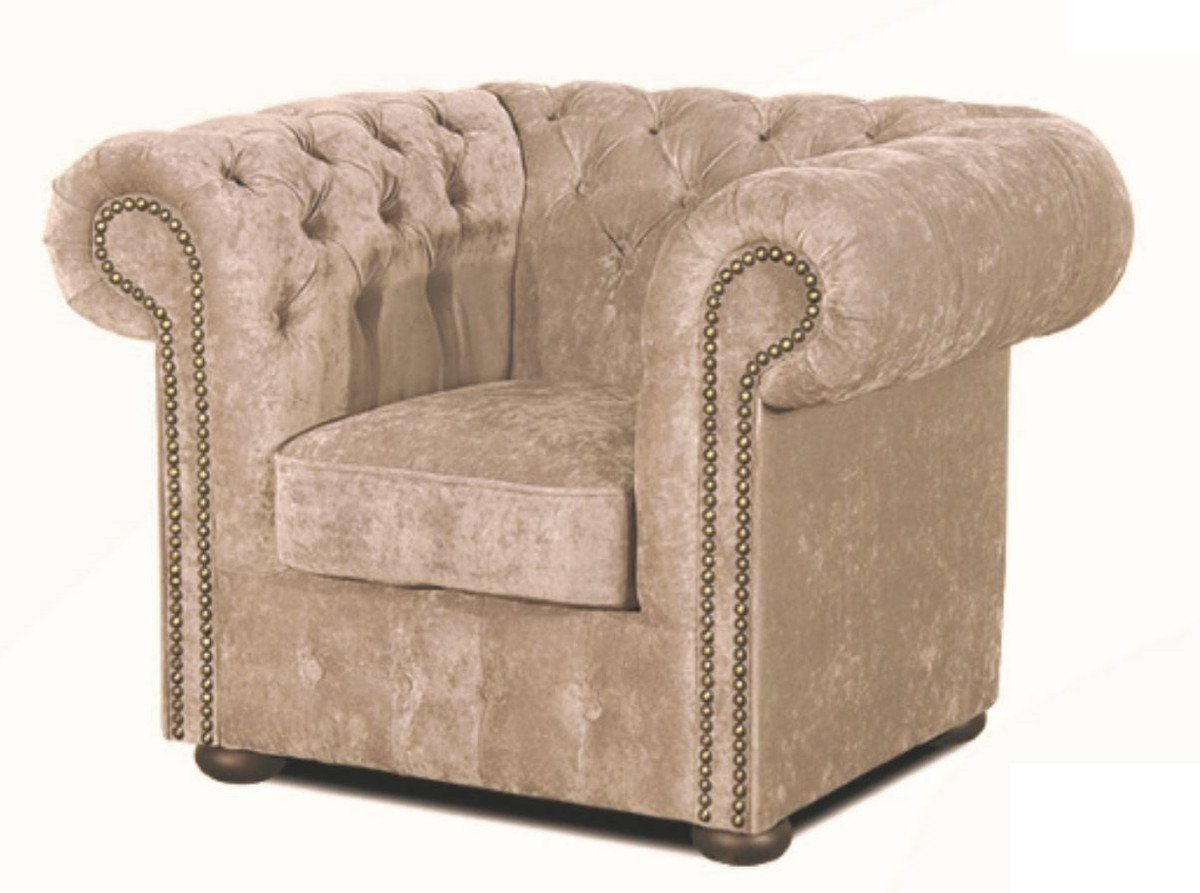 Chesterfield - Casa H. Chesterfield-Sessel 110 Sessel Qualität Luxus x x 90 Luxus 78 Grau Padrino cm