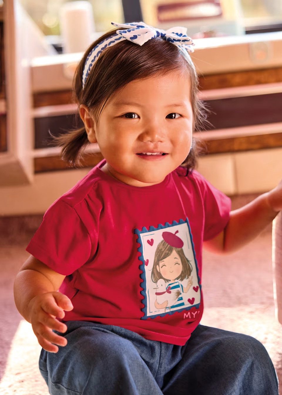 Mayoral Print-Shirt Mayoral Baby Mädchen T-Shirt mit Haarband Set (1081-10)