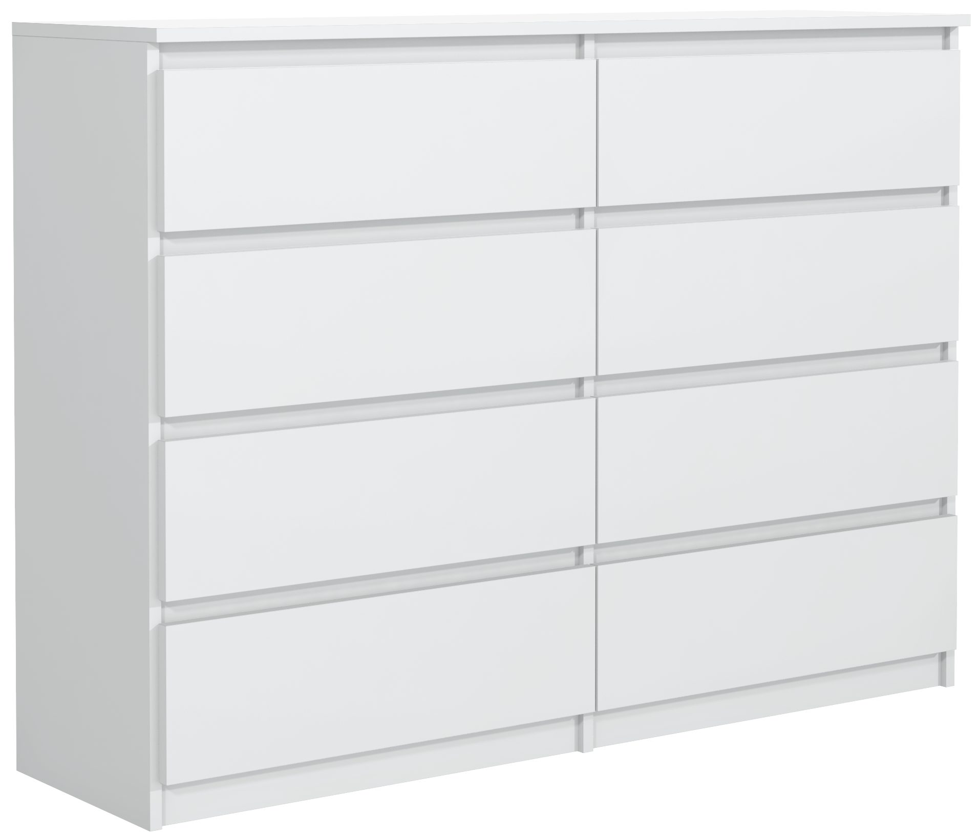 MAGOWA Schubkastenkommode Kommode 120 cm – moderne Kommode mit 8 Schubladen mit Stauraum (ideale Lösung), Breite 120 cm - Höhe 101,5 cm - Tiefe 39 cm