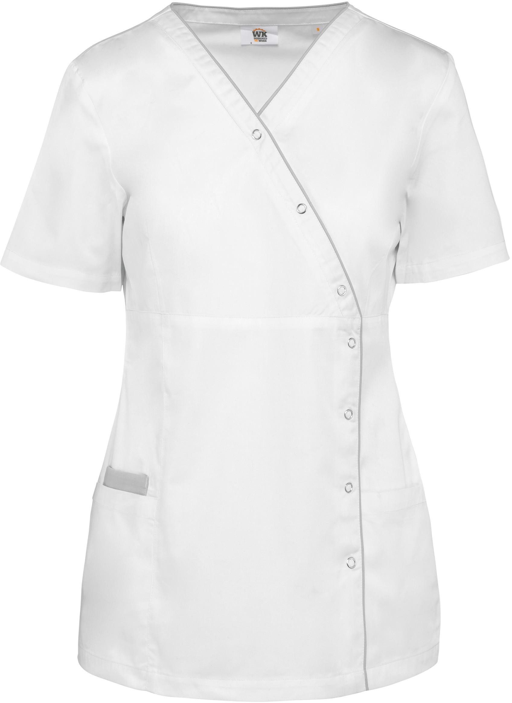 WK. Designed To Work Kittelschürze Damenkittel aus Baumwollpolyester mit Druckknöpfen