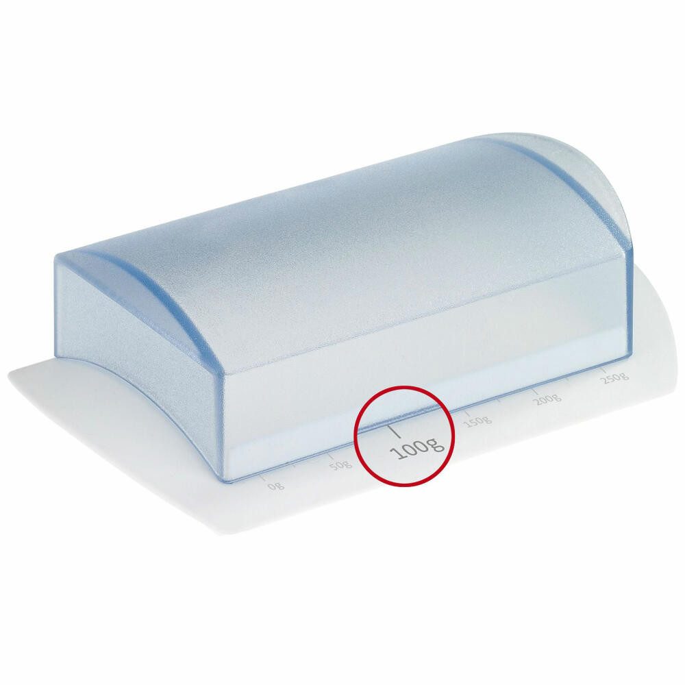 WESTMARK Butterdose Kunststoff, Weiß/Transluzent, 2 Tisch-Butterdosen mit Skala, PP, SAN