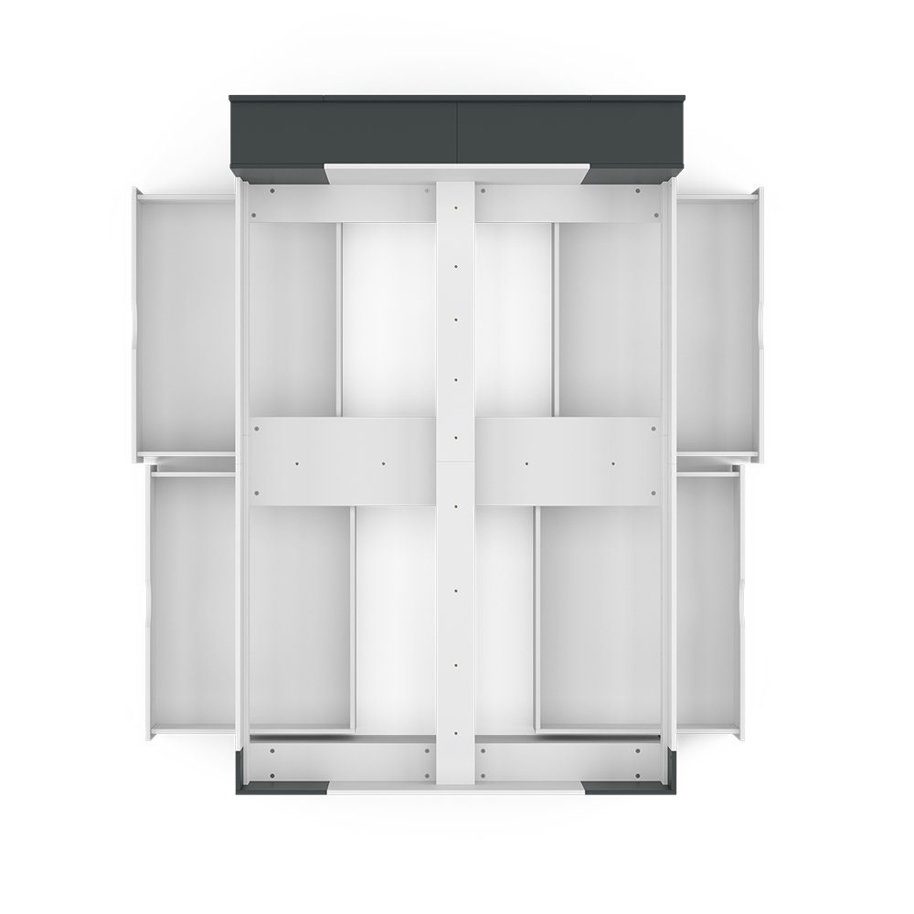ANT VitaliSpa® Anthrazit PULSAR Weiß Funktionsbett Doppelbett Schublade Schubladenbett Weiß
