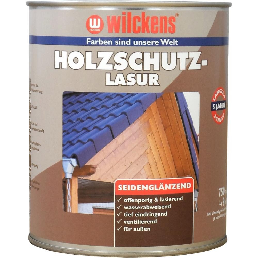 Wilckens Цвета Holzschutzlasur, seidenglänzend, Nussbaum, 750 ml