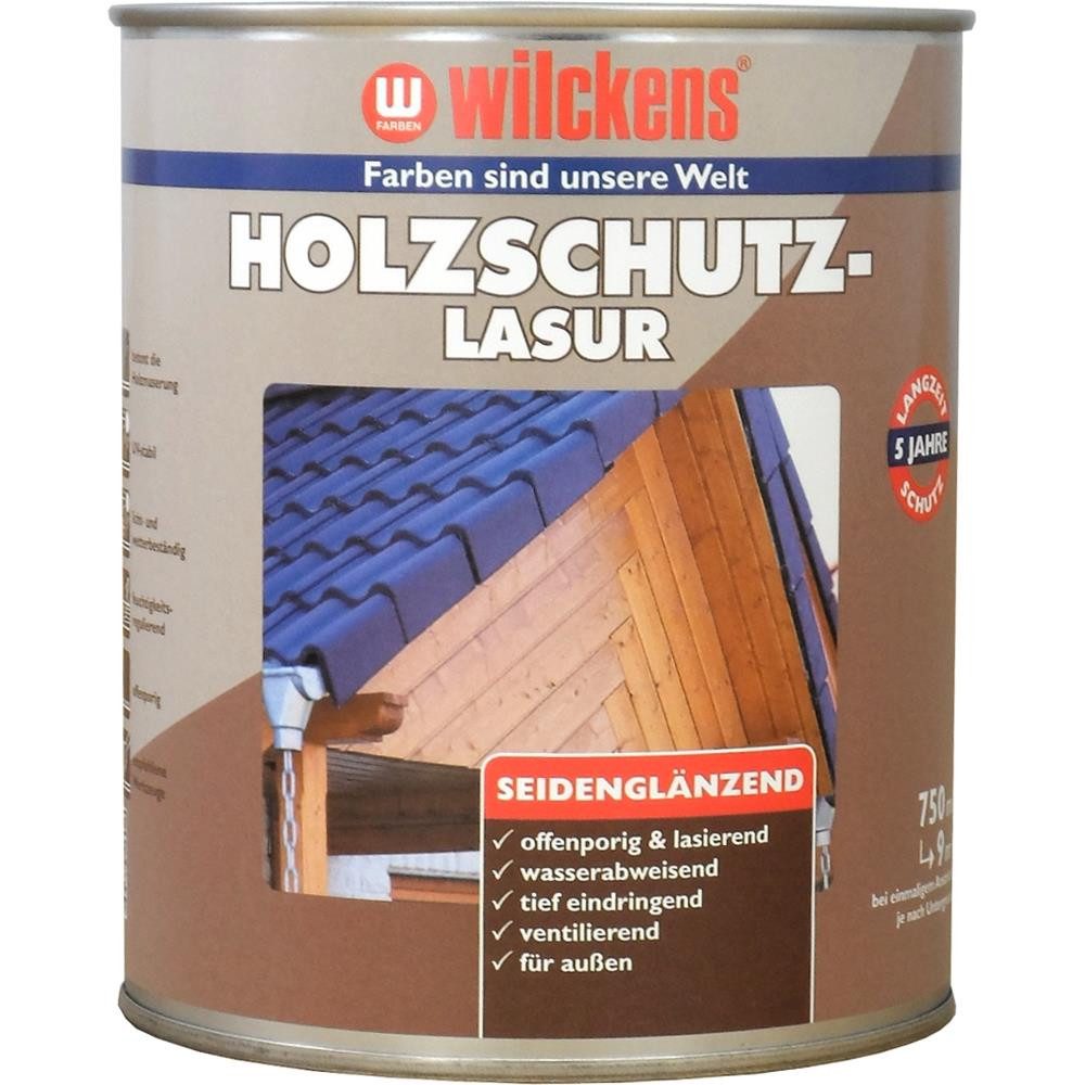 Wilckens Farben Holzschutzlasur, seidenglänzend, Teak, 750 ml