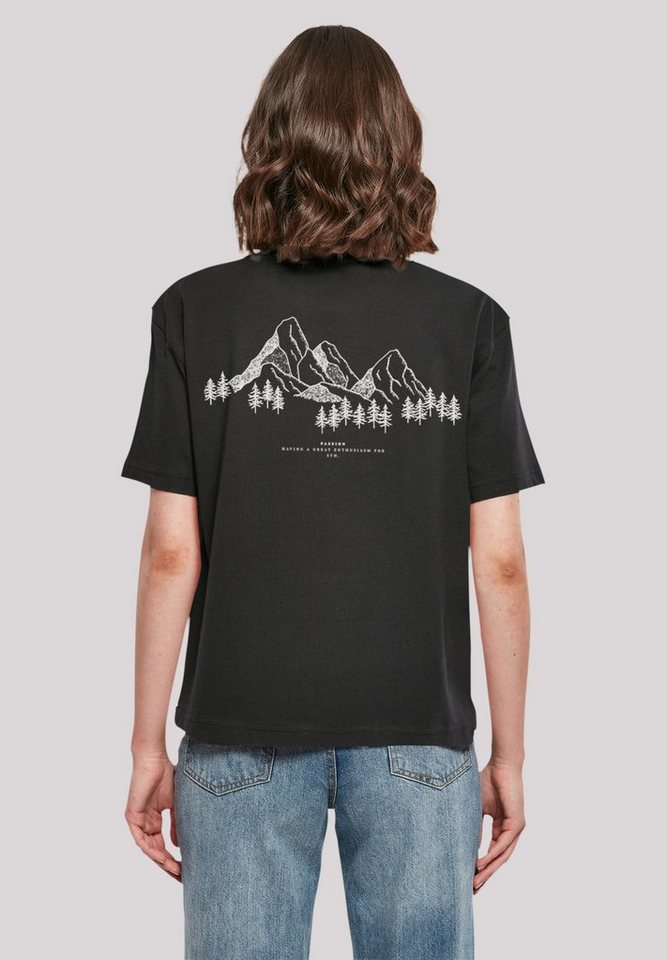 F4NT4STIC T-Shirt Mountain Print, Gerippter Rundhalsausschnitt für  stylischen Look
