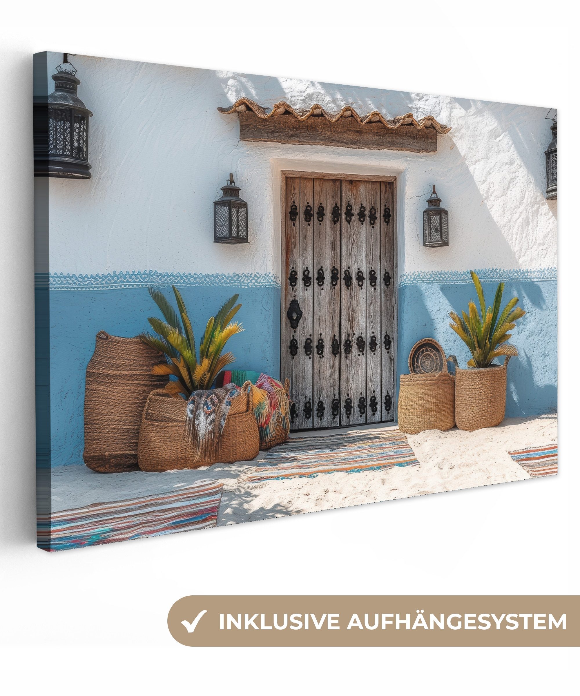 OneMillionCanvasses® Leinwandbild Tür - Körbe - günstig online kaufen