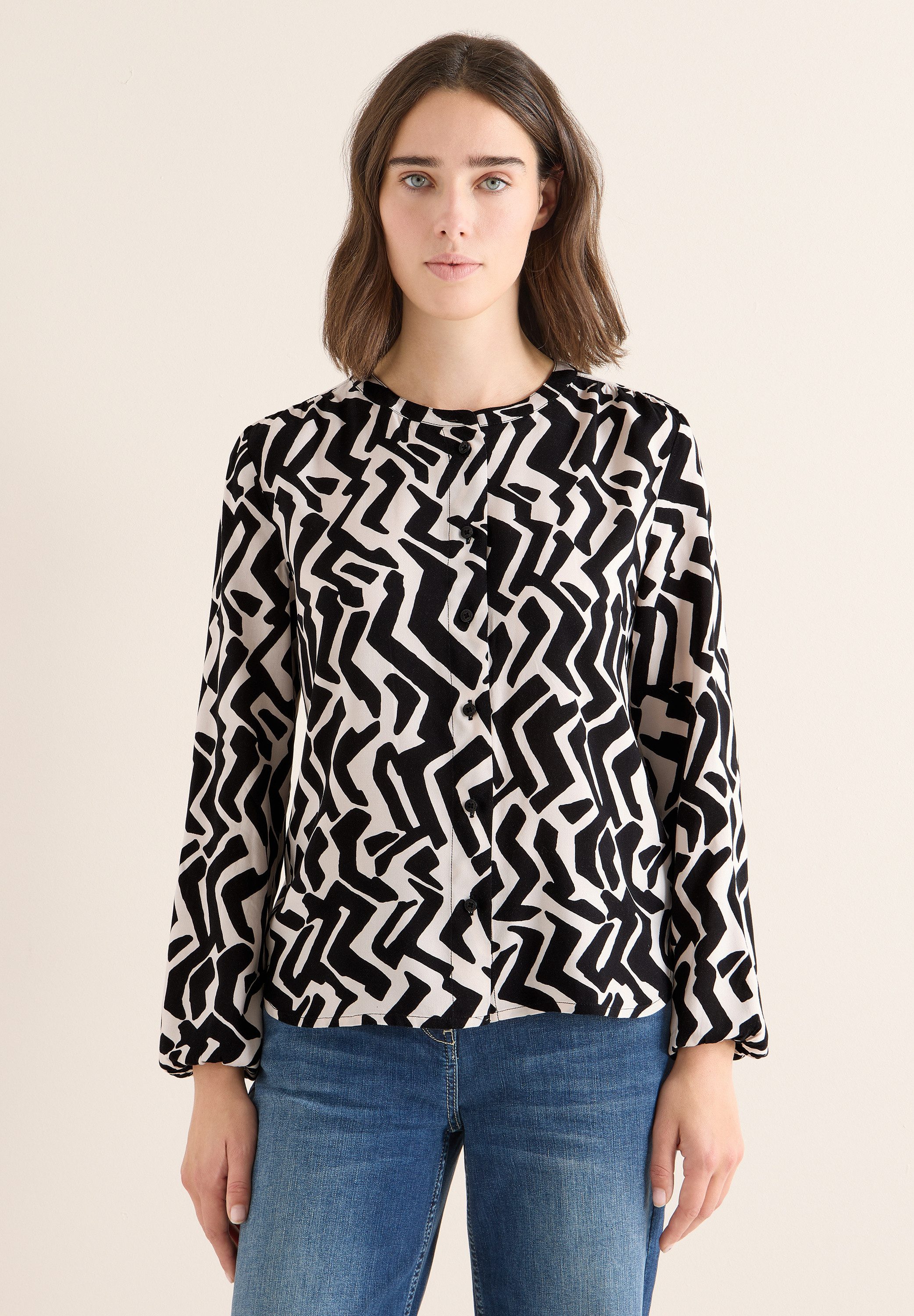 CECIL Langarmbluse mit grafischem Muster