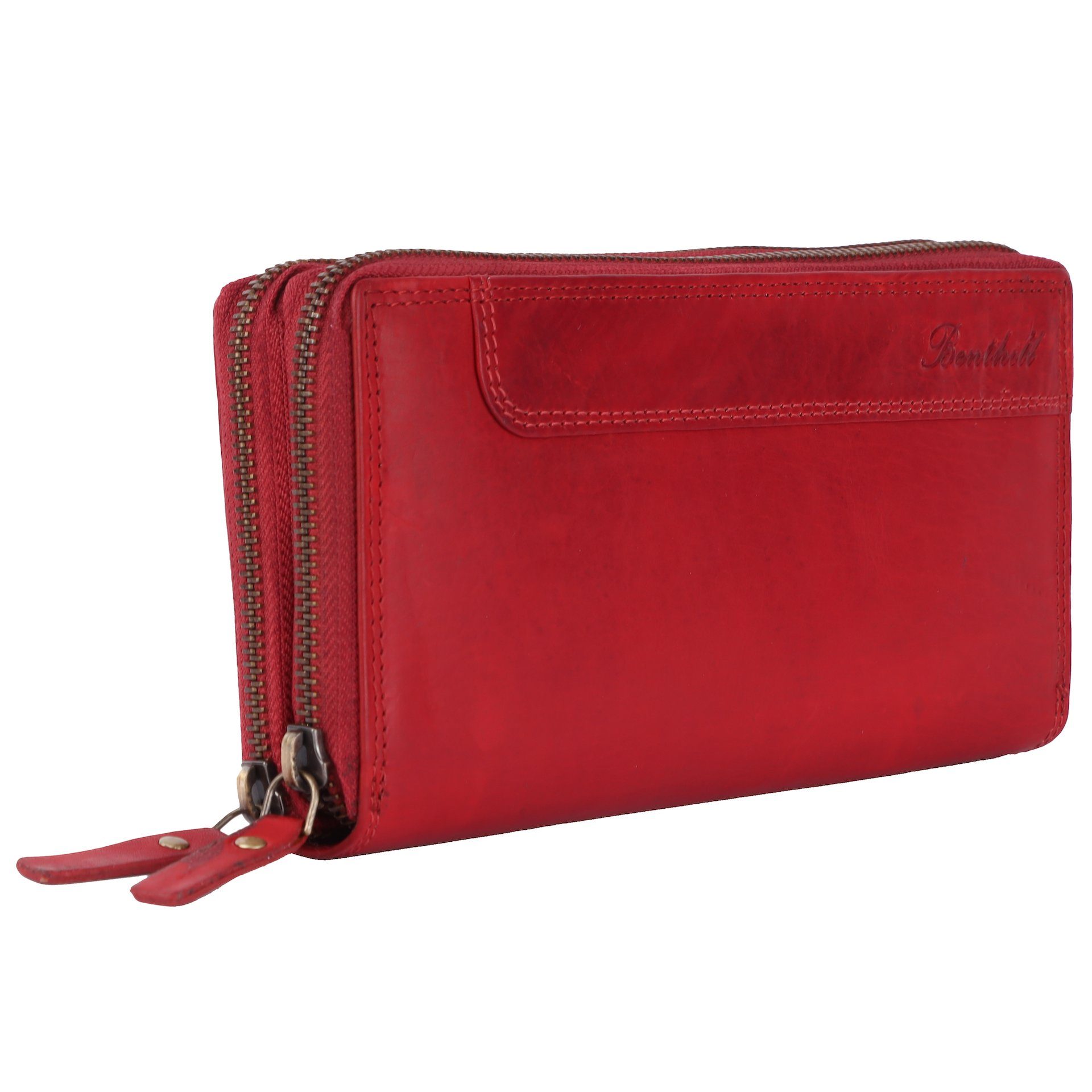 Benthill Geldbörse Damen Groß Echt Leder RFID Portemonnaie XXL mit vielen Kartenfächer, RFID-Schutz Kartenfächer Münzfach Reißverschlussfach