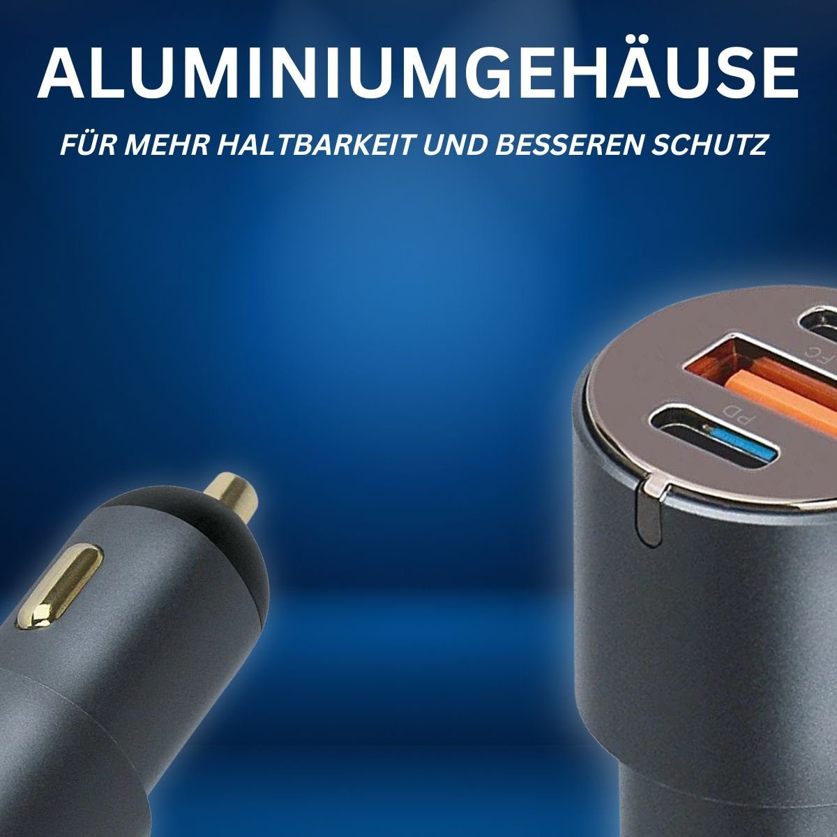 fontastic Kfz-Ladeadapter Moc60, Tri-Port USB-Ladegerät (Fast Charge)