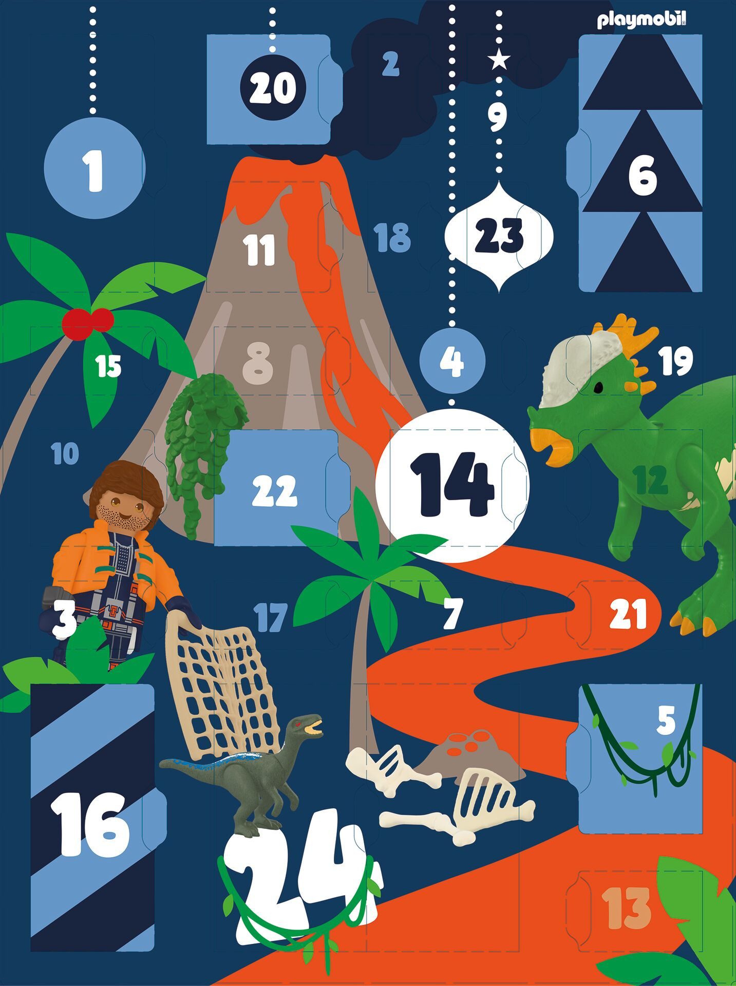 Playmobil® Spielzeug-Adventskalender Spielbausteine, Dino-Expedition (72225), Dinos, Made in Europe
