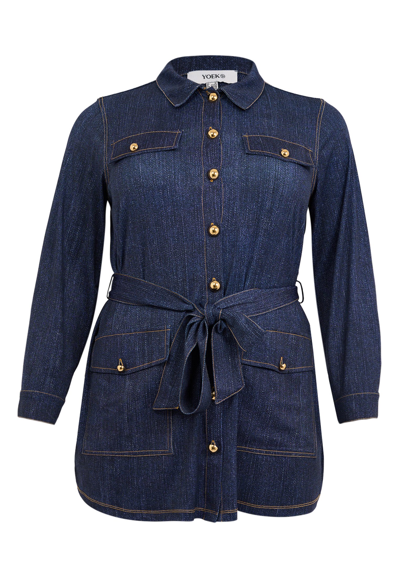 YOEK Langmantel Damen Jacke Flare Fit