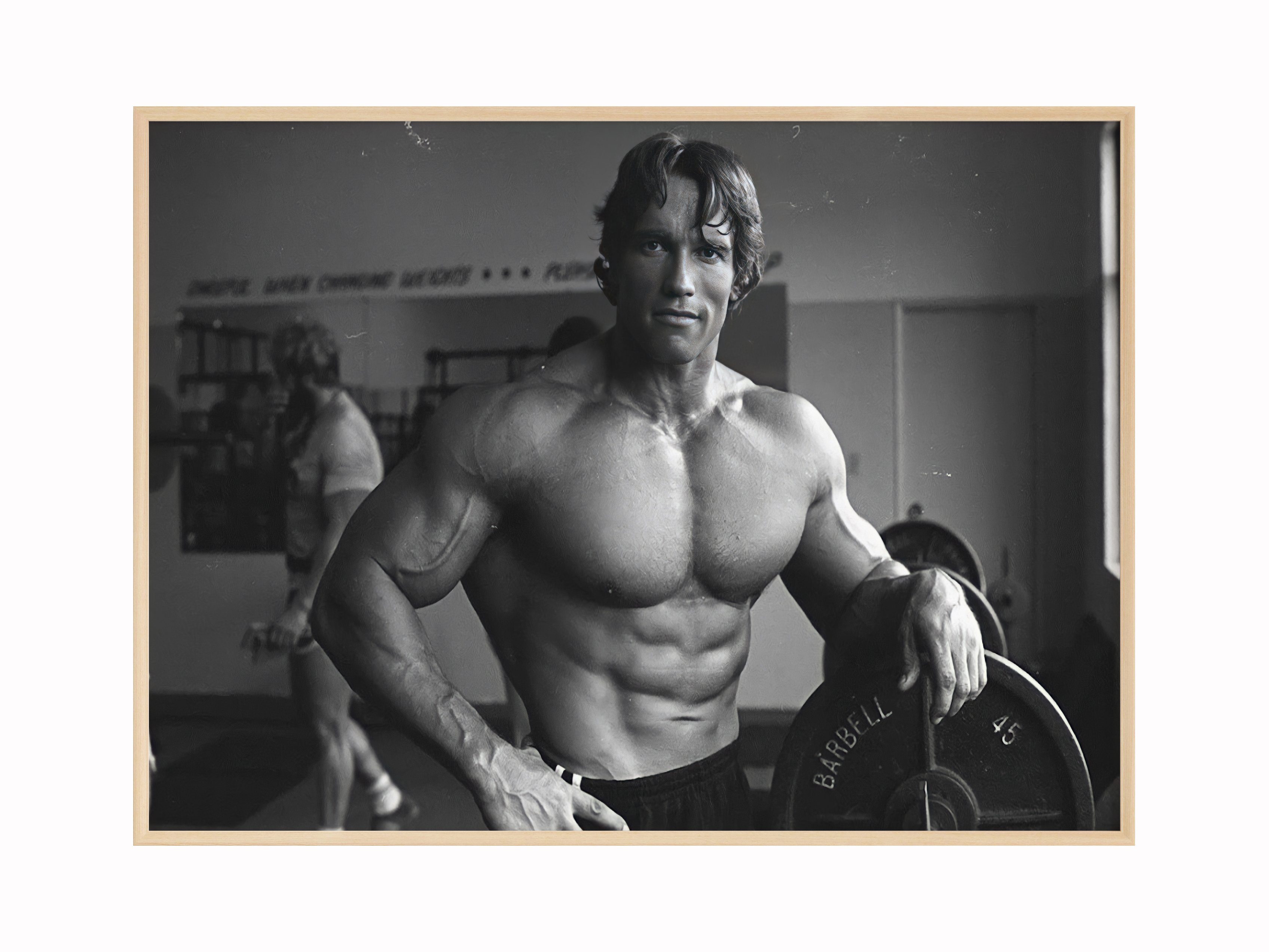 Poster Premium ® Arnold Schwarzenegger · Gym · Bodybuilding · ohne Rahmen