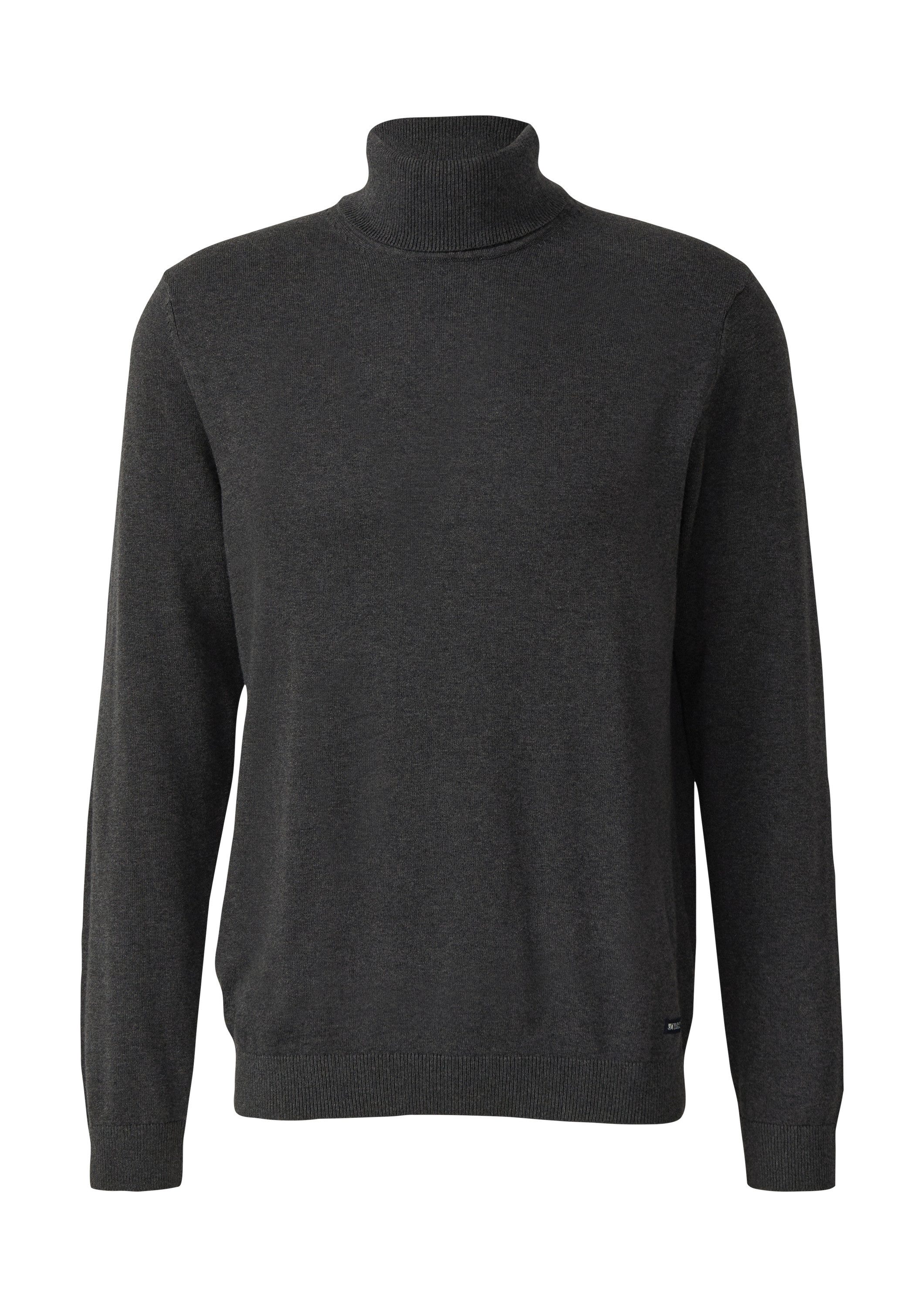 s.Oliver Longpullover Strickpullover Rollkragenpullover aus reiner Baumwolle