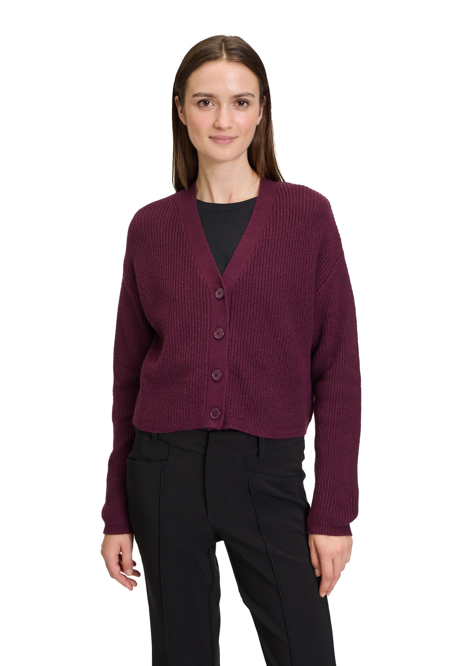 Cartoon Strickjacke "Damen Basic-Strickjacke mit V-Ausschnitt" 1 tlg. Struk günstig online kaufen