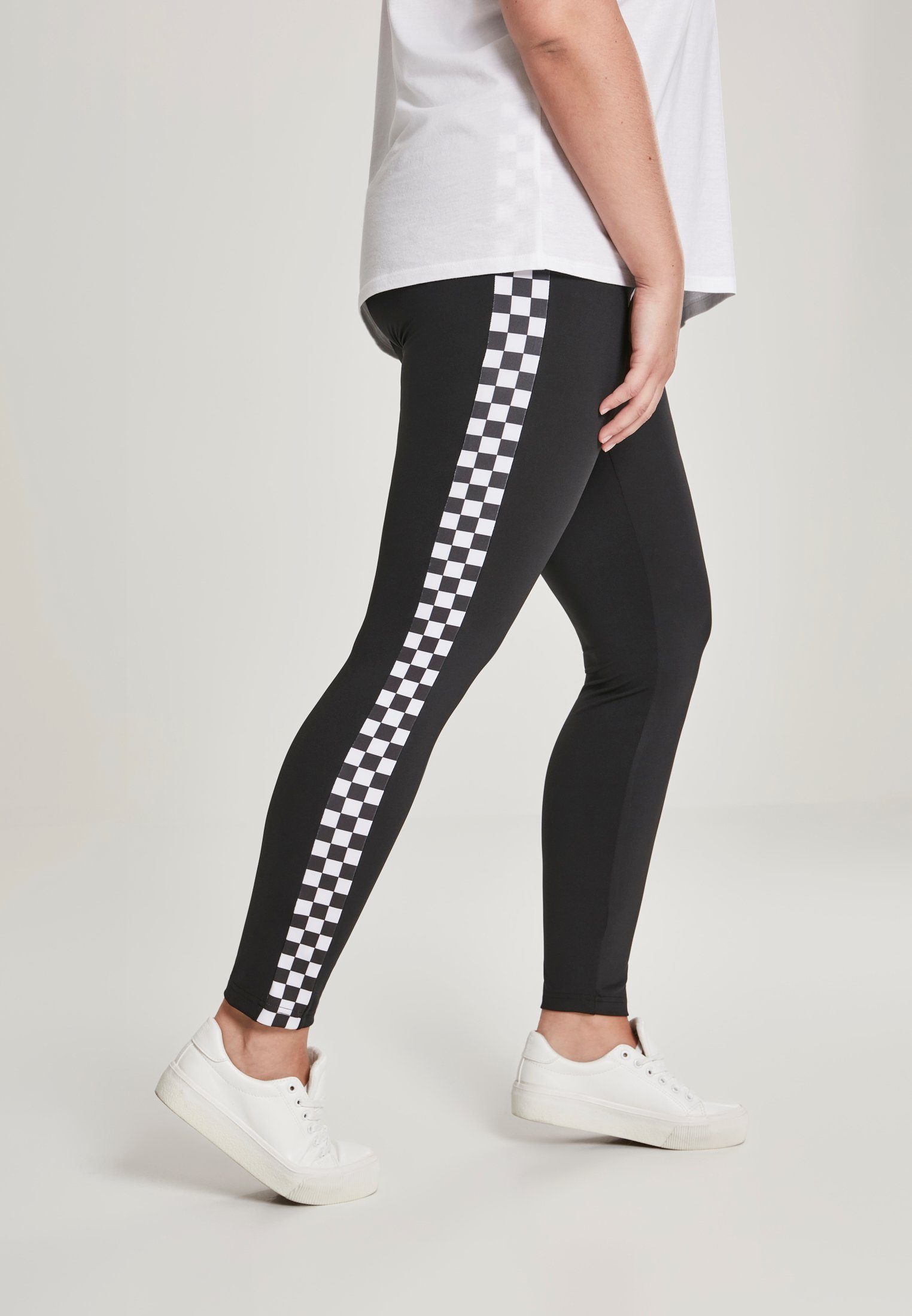 Check URBAN CLASSICS Leggings Side TB2653 blk/chess