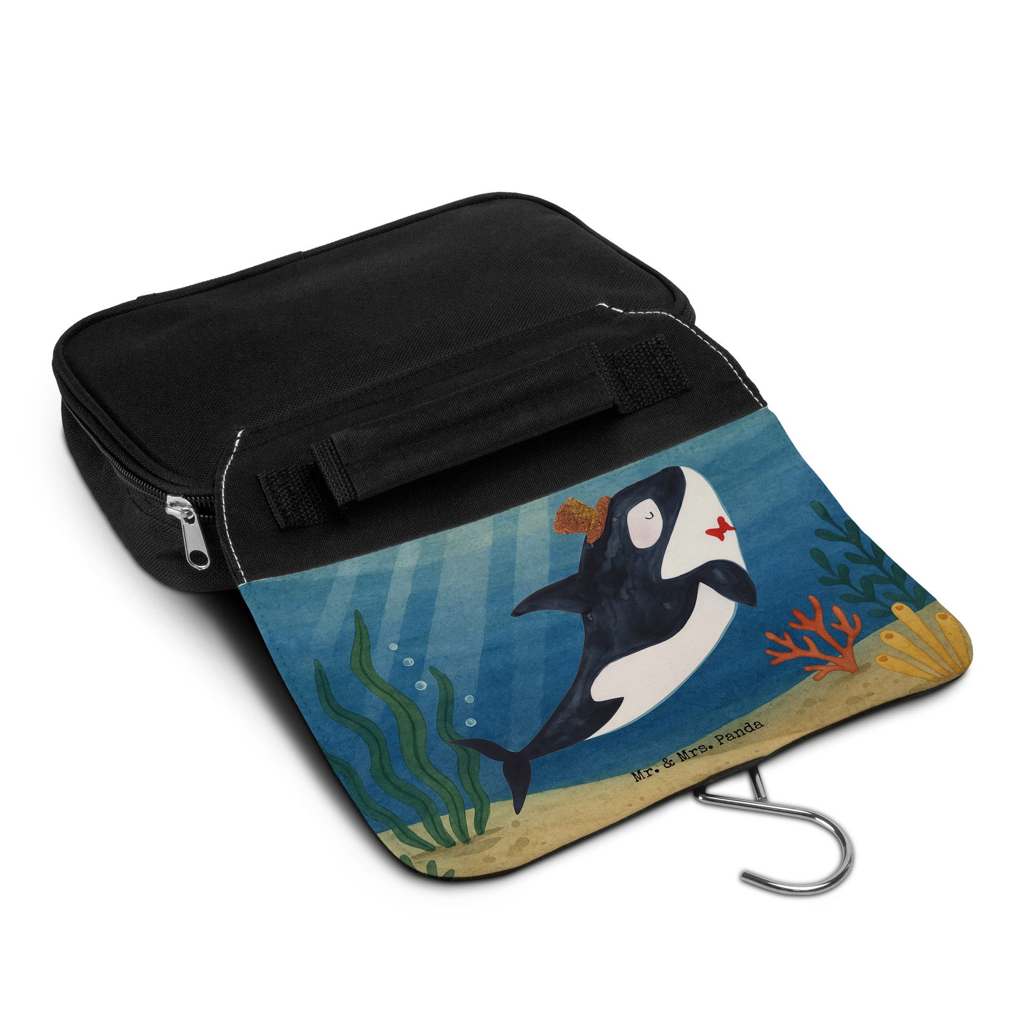 Mr. & Mrs. Panda Kulturbeutel Orca Zylinder Design, kosmetiktäschchen, Weiß, badtasche, kulturtäsch (Packung), Make-Up Tasche Reise-Kulturtasche Orca