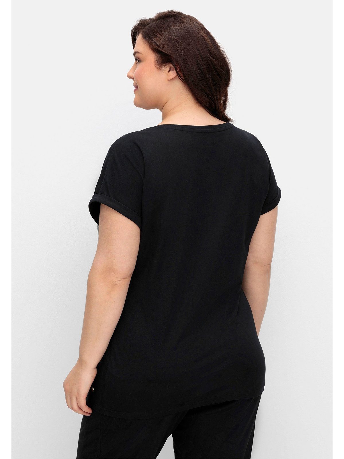 Größen Große T-Shirt Sheego Colourblocking-Optik in