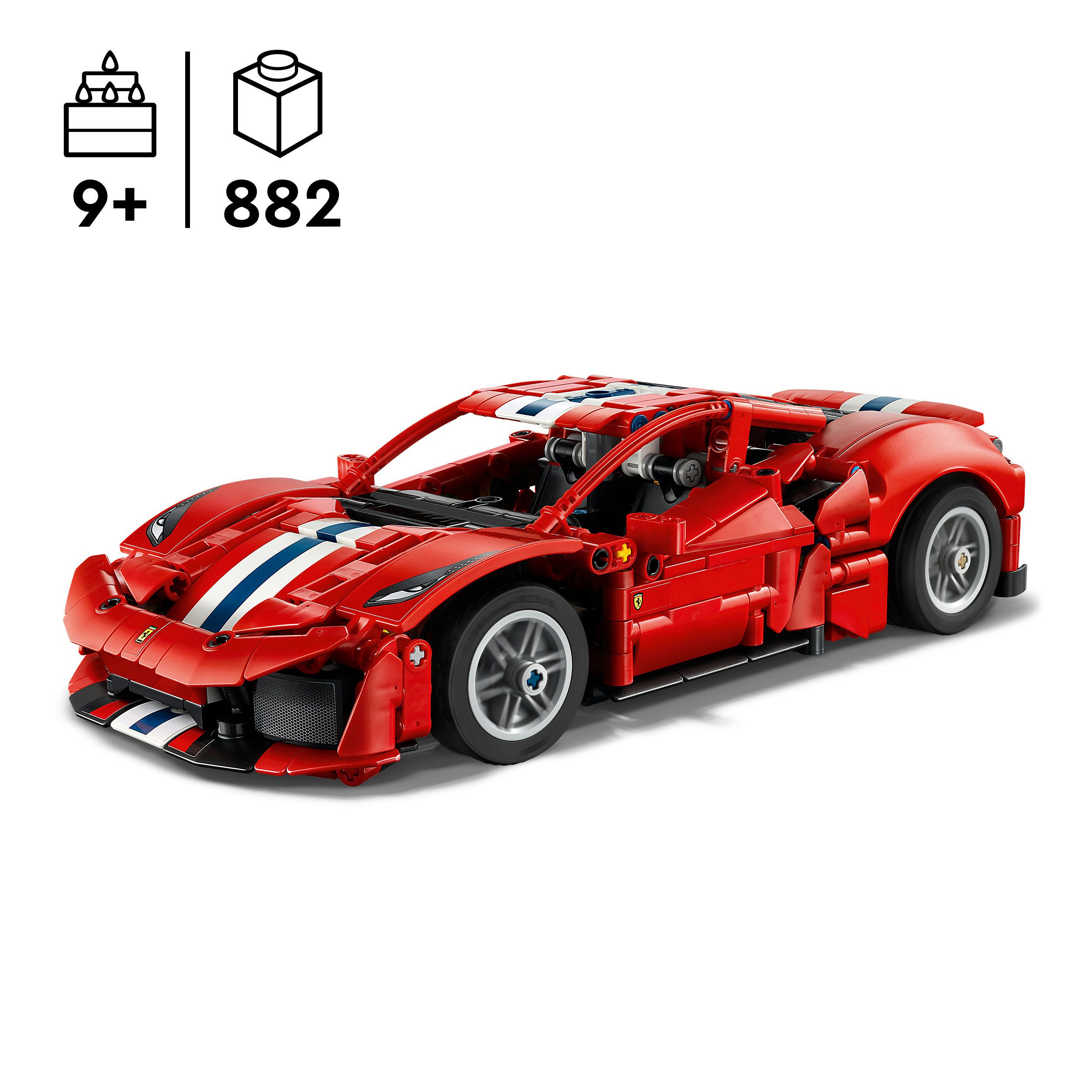LEGO® Ferrari 488 Pista Auto (42235), LEGO Technic Konstruktionsspielsteine, (882 St), Made in Europe – Bild 3 von 5