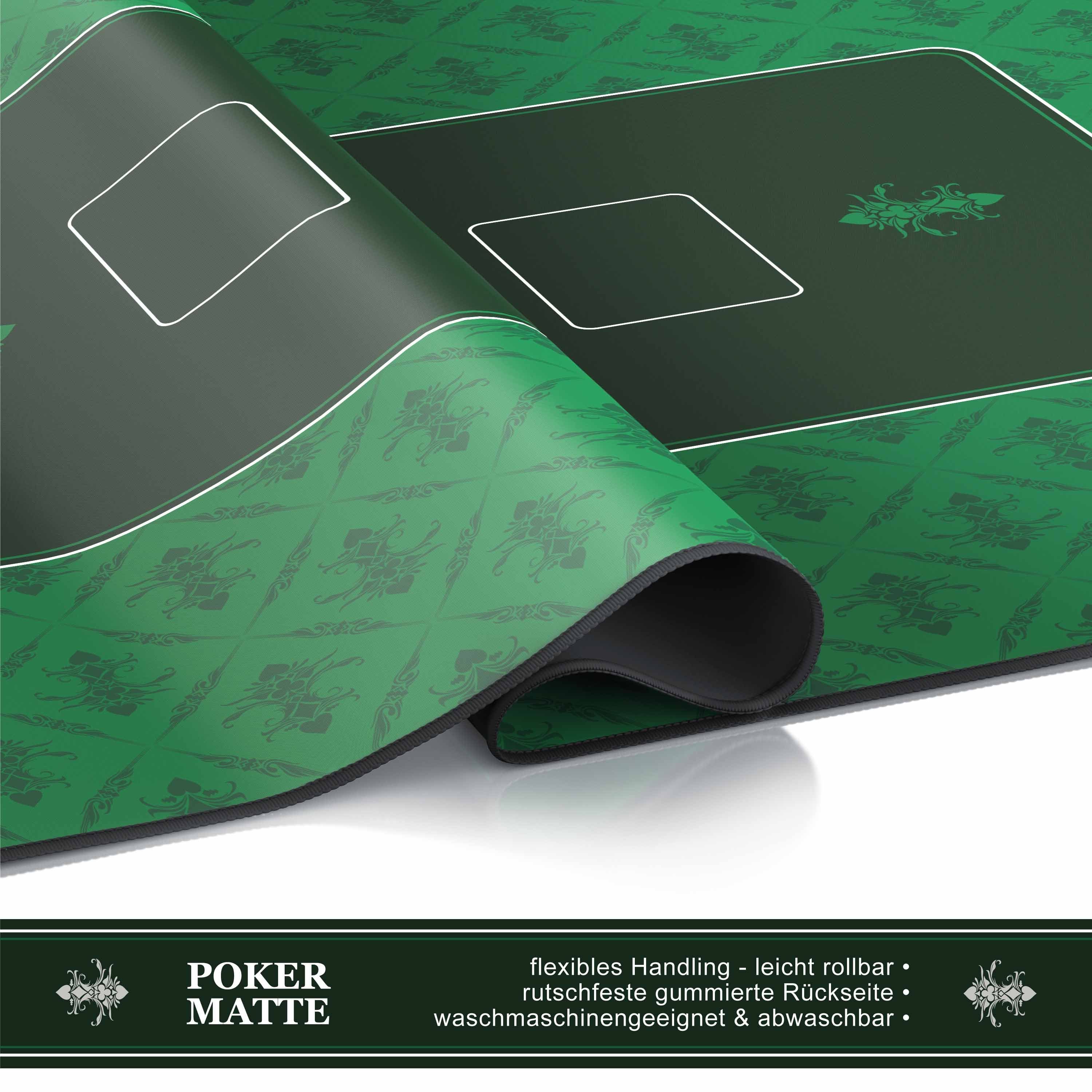 CSL Spieltisch XXL Profi Pokermatte 100x60cm, Tischauflage für Poker, Pokertisch Auflage, Gummiunterseite für stabilen Halt, abwaschbar – Bild 4 von 5