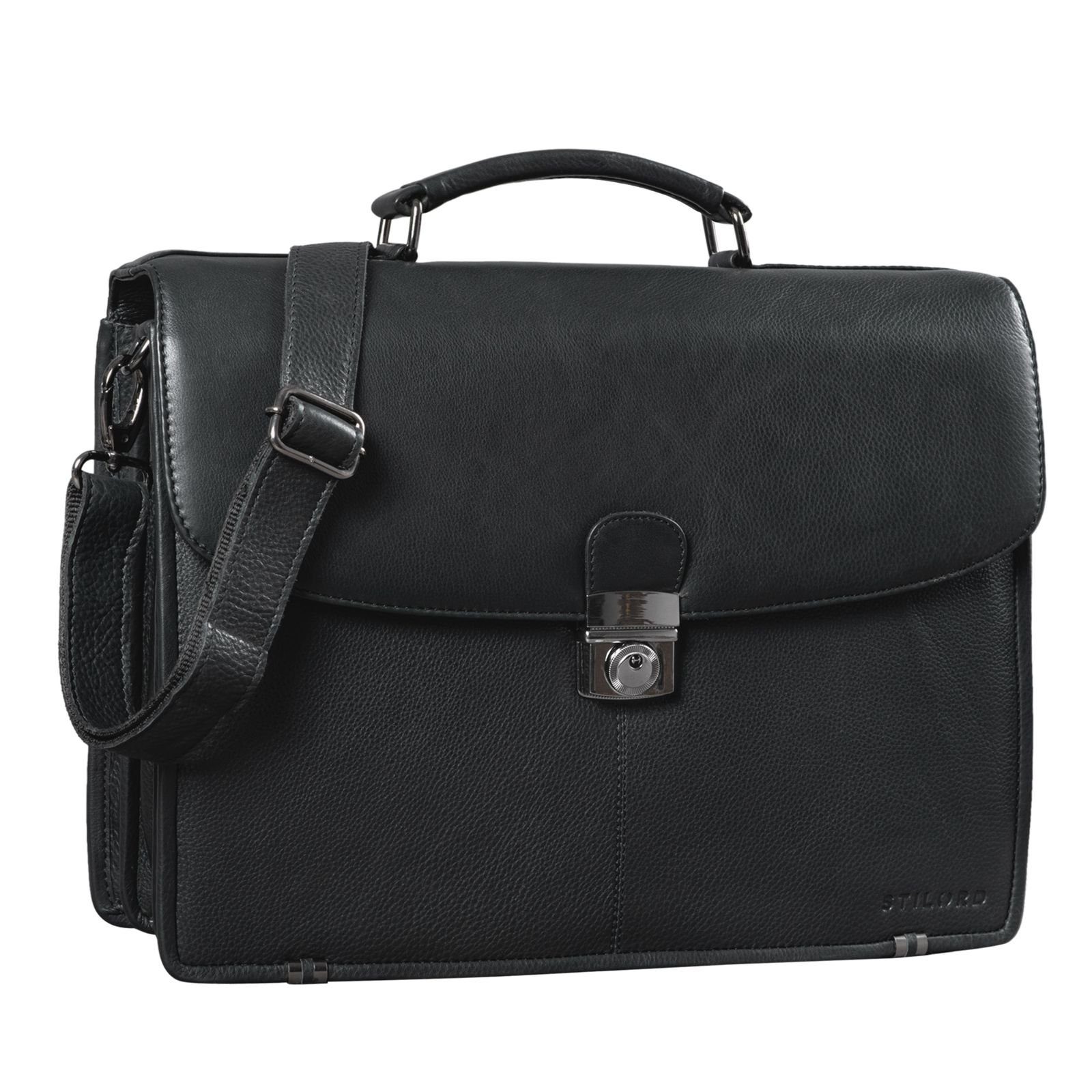 STILORD Laptoptasche "Miguel" Klassische Leder Aktentasche Herren