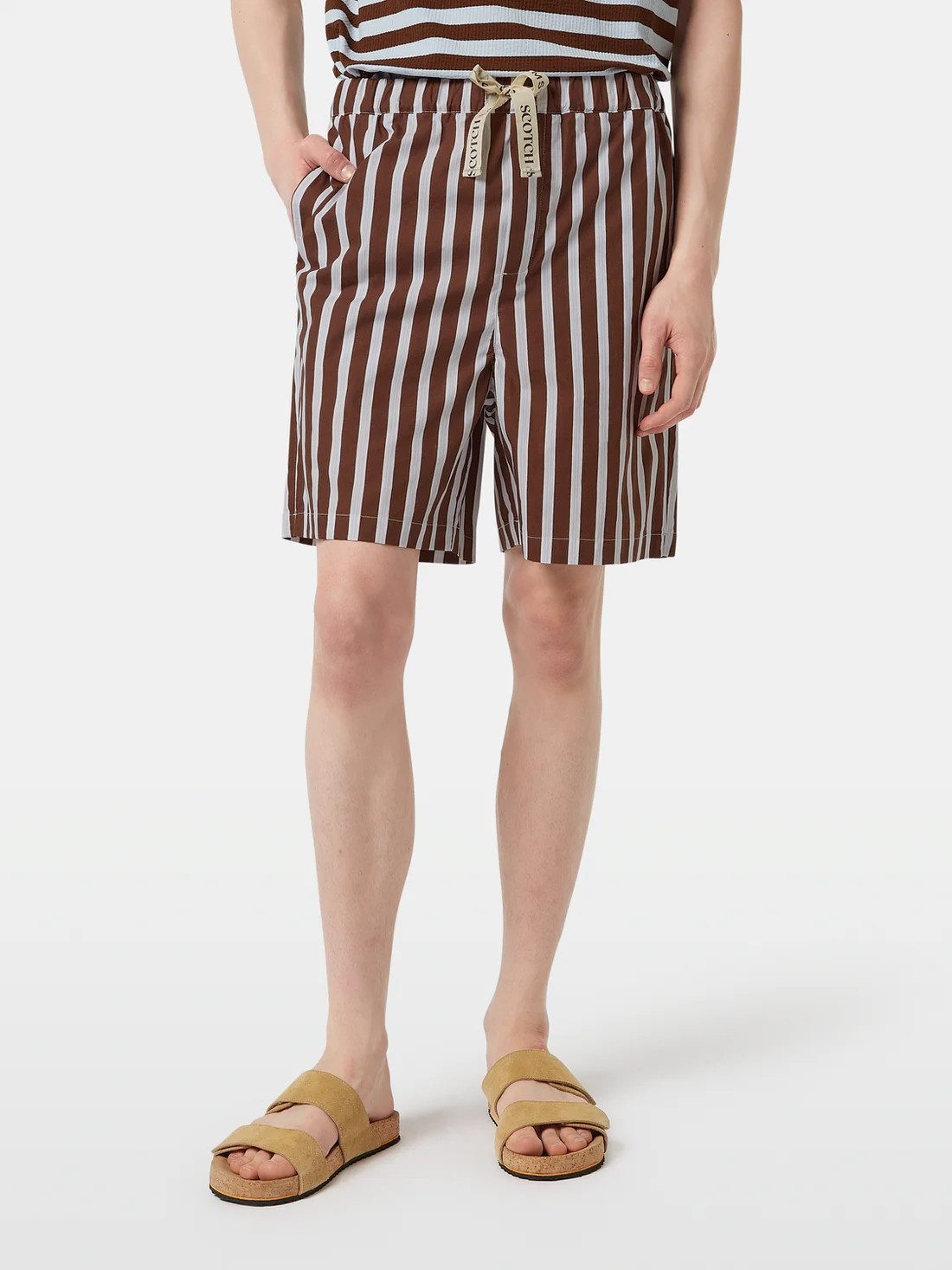 Scotch & Soda Shorts Fave - relaxed fit striped poplin bermuda short