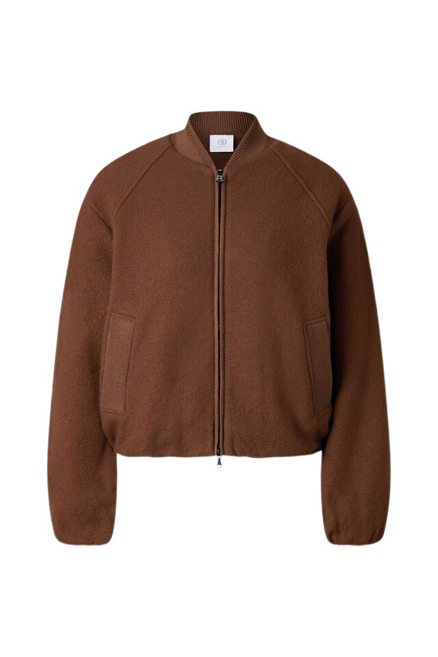 BOGNER Kurzjacke braun,Freizeit,Wolle,Unifarben,Collegekragen,Lang,Regular Fit