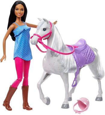Barbie Anziehpuppe Barbie-Puppe und Pferd, mit Sattel, Zaumzeug und Zügeln