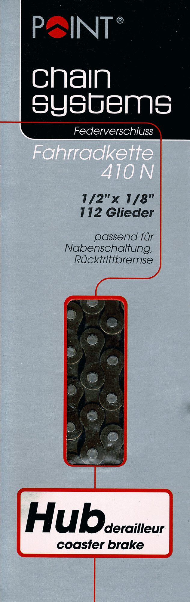 Point Fahrradkette Point Kette 1/2" x 1/8" Eingang, Nabenschaltung Fahrradkette