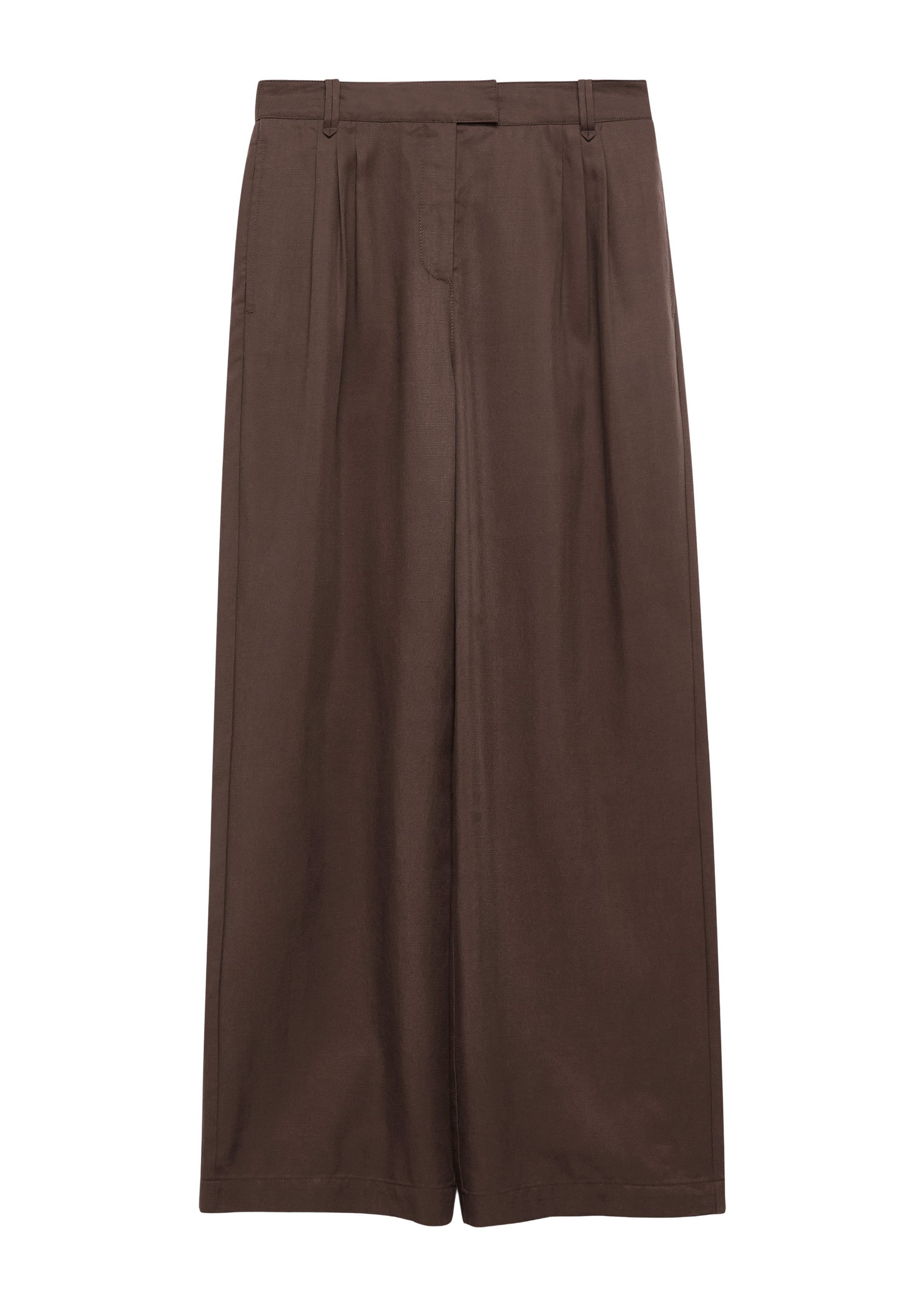 comma Chinos Hose Fließende Wide-Leg-Hose aus Leinenmix