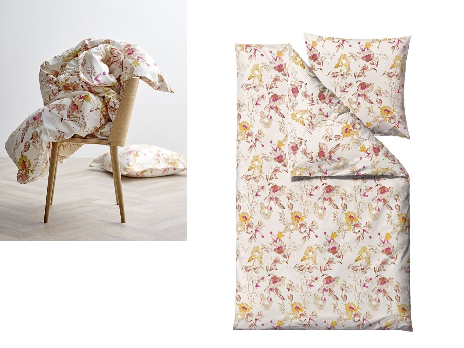 Södahl Bettwäsche Flower Burst, Bio-Baumwolle Satin, 2 teilig, 135x200cm, skandinavischer Blumenlook, Bio-Baumwolle Satin