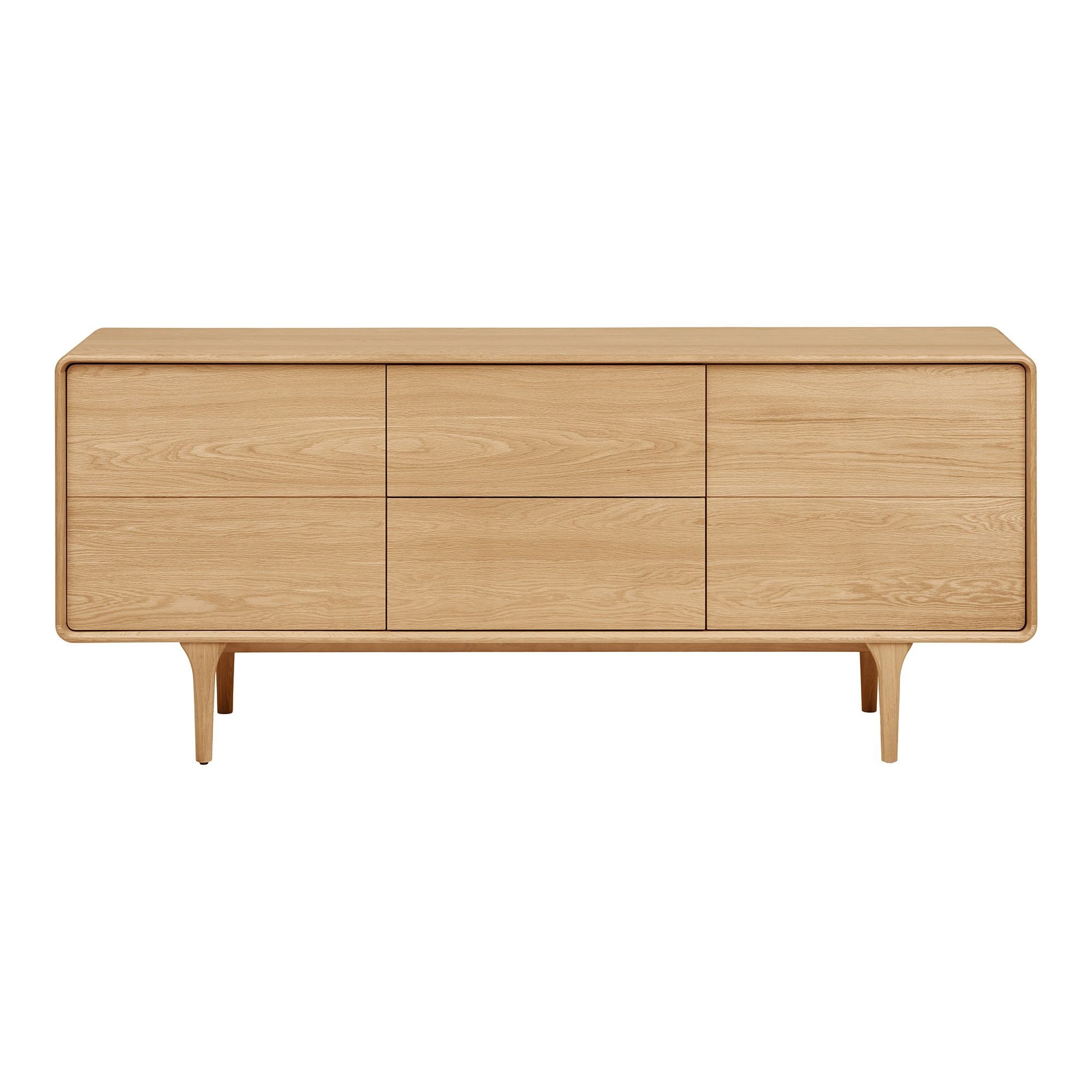 freiraum Lowboard Darwin, in naturfarben, MDF, Eiche - 180x75x45cm (BxHxT)