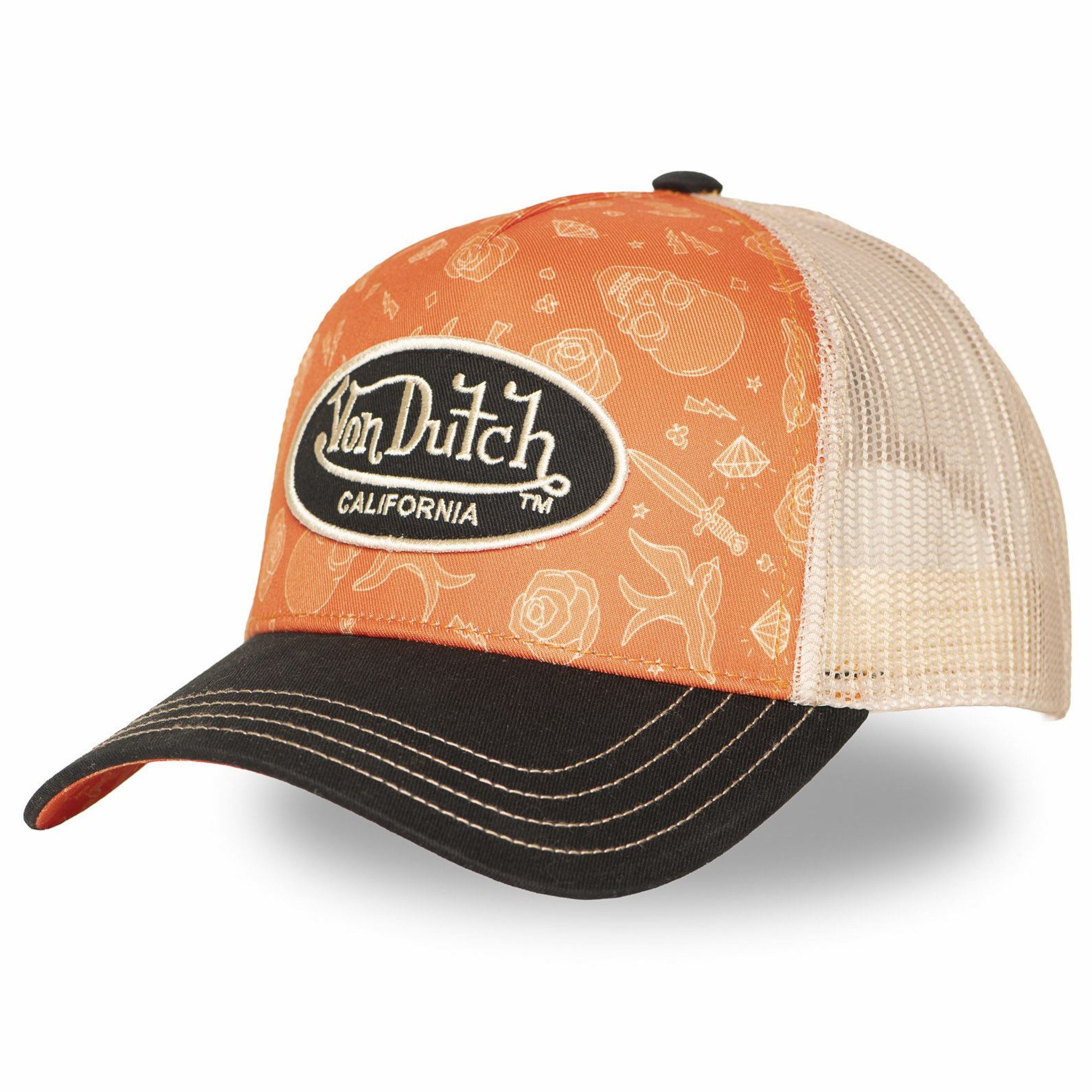 Von Dutch Trucker Cap Von Dutch Originals Trucker Cap - SUBLAMATION (Basecap, Basecap, Meshcap, Trucker Kappe) Front und Schirmunterseite sind im gleichen Design bedruckt