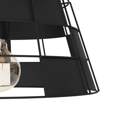 EGLO Deckenleuchte PONTEFRACT, ohne Leuchtmittel, Deckenleuchte, Wohnzimmerlampe aus Metall in Schwarz, Ø 42 cm