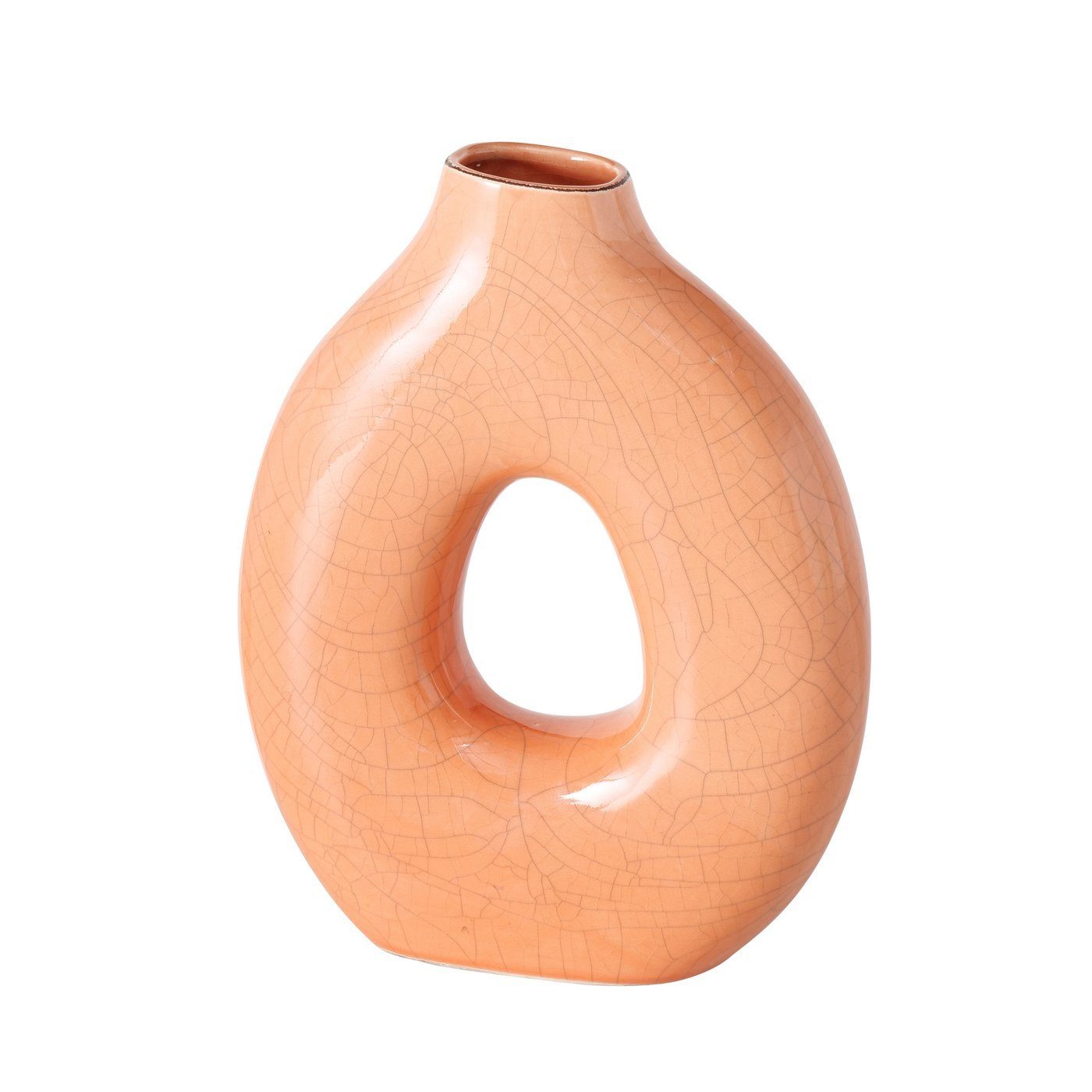 BOLTZE Dekovase "Blomo" aus Keramik in H26cm, Vase orange
