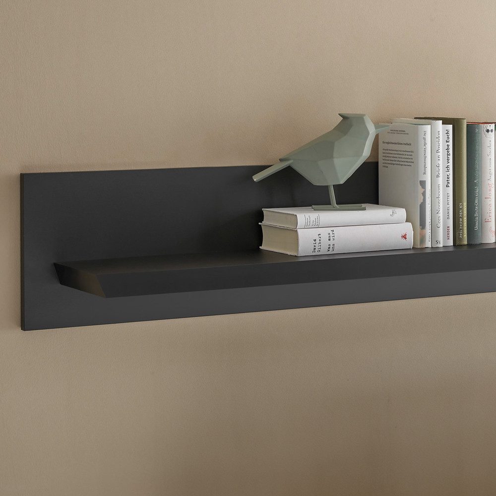 Lomadox Wandregal LORETA-61, 180 cm breit in schwarz matt