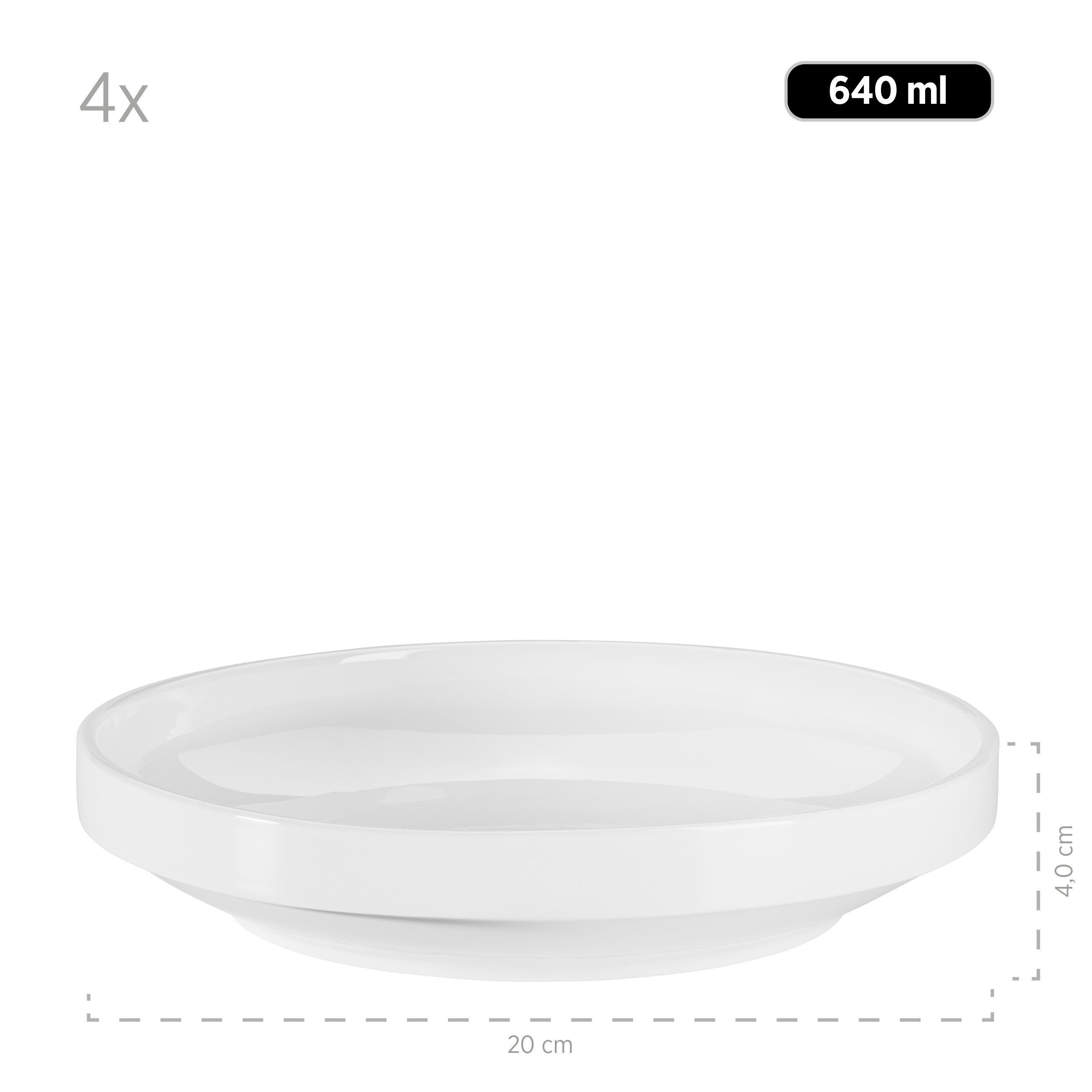 MÄSER Tafelservice Vada (12-tlg), 4 Personen, Porzellan