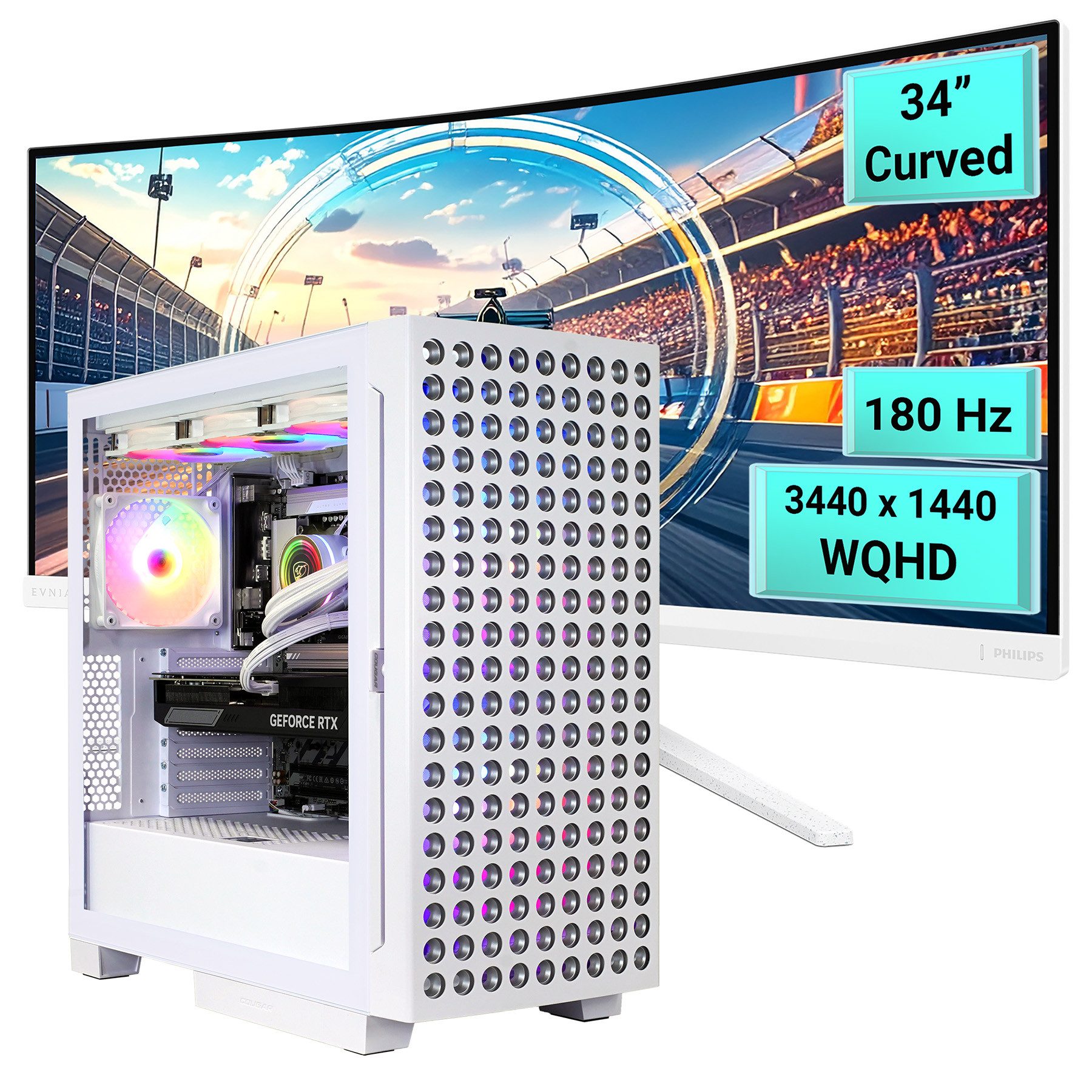 Cougar AIRFACE ECO WT SET2665 AMD Ryzen 7 9700X RTX 5070Ti 64GB DDR5 2TB SSD Gaming-PC-Komplettsystem (34", AMD Ryzen 7 9700X, RTX 5070 Ti, 64 GB RAM, 2000 GB SSD, Windows 11, DDR5 RAM)