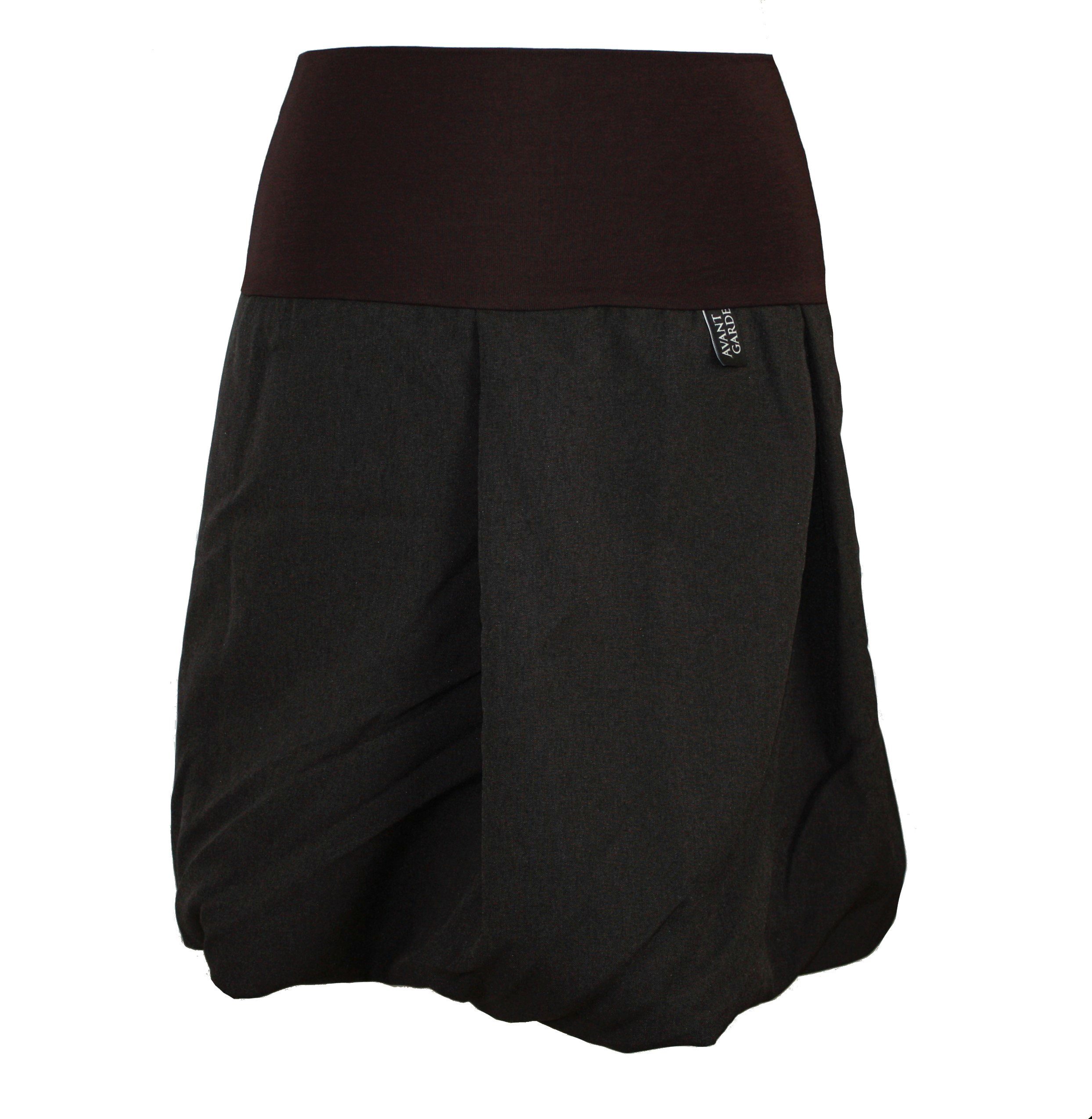 dunkle design Ballonrock Grau Braun Meliert 51cm Elastischer Bund günstig online kaufen