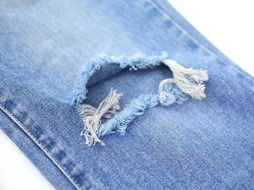 KIKI Destroyed-Jeans Damen-Röhrenjeans mit zerrissenen Löchern und Knöcheljeans