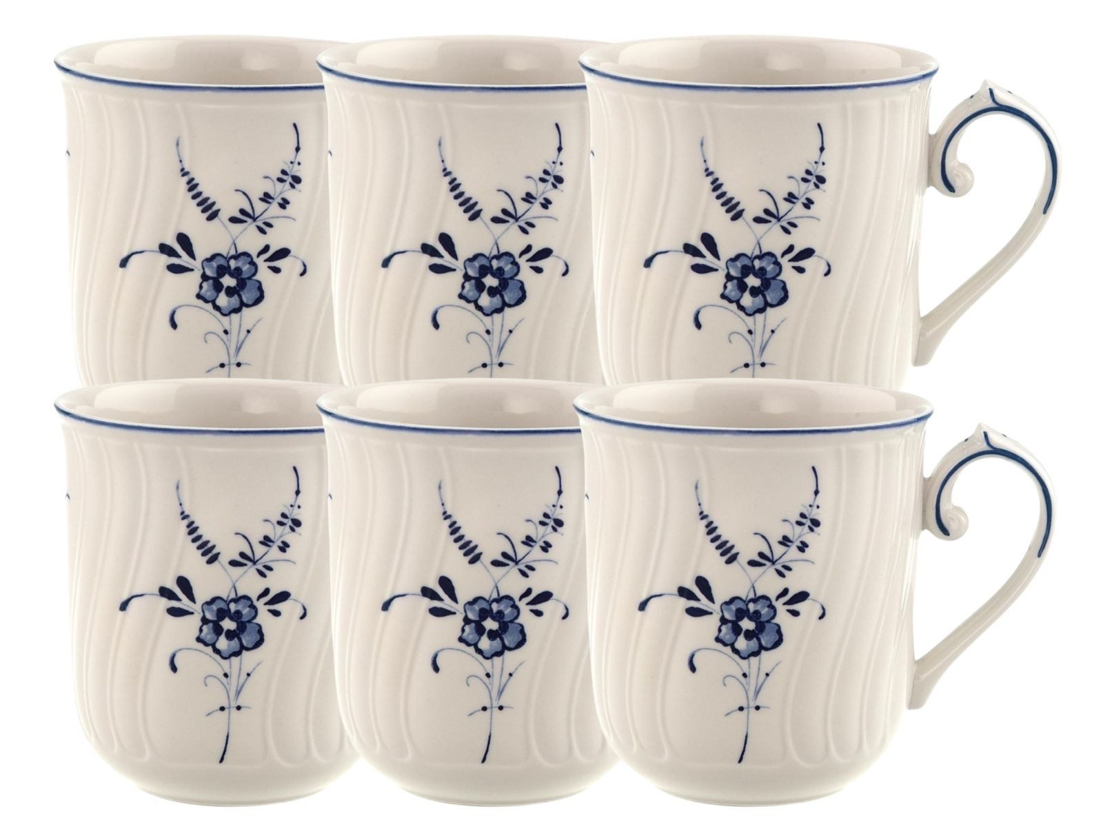 Villeroy & Boch Becher Alt Luxemburg Becher mit Henkel 0,29l Set6, Premium Porcelain