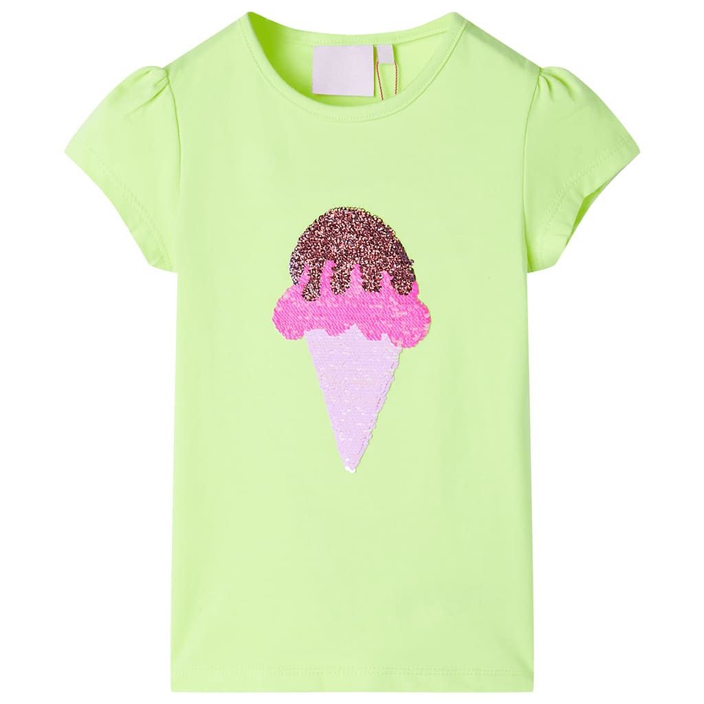 T-Shirt Kinder-T-Shirt Neongelb 116