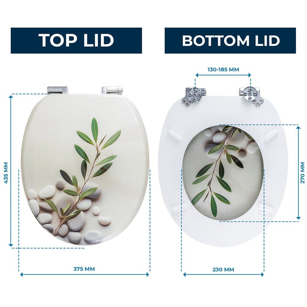 Benkstein WC-Sitz Premium WC-Deckel antibakteriell, bedruckter Deckel, Duroplast Klodeckel mit Quick-Release-Funktion und Absenkautomatik – Bild 5 von 5
