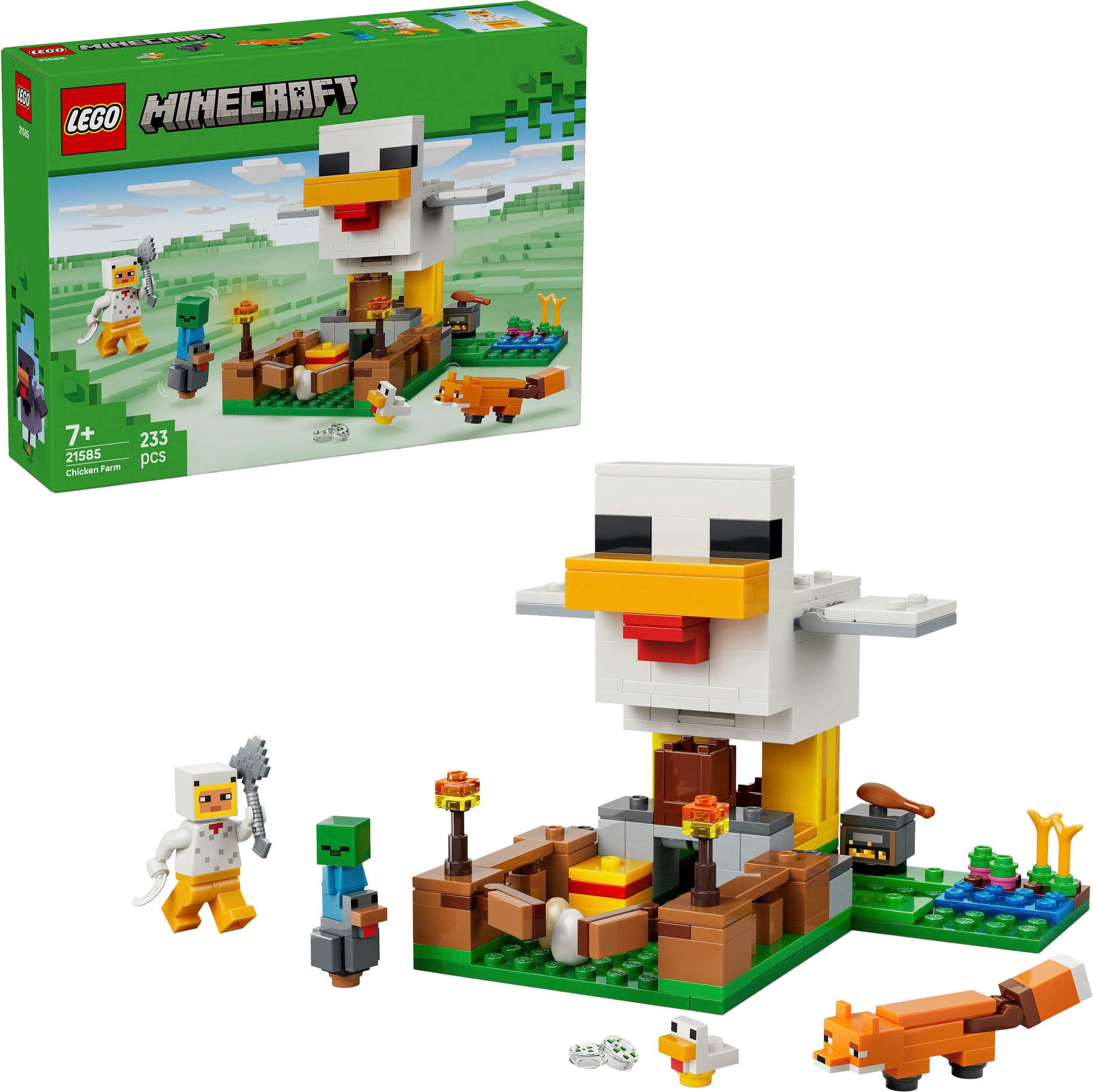 LEGO® Hühnerfarm (21585), LEGO Minecraft Konstruktionsspielsteine, (233 St), Made in Europe