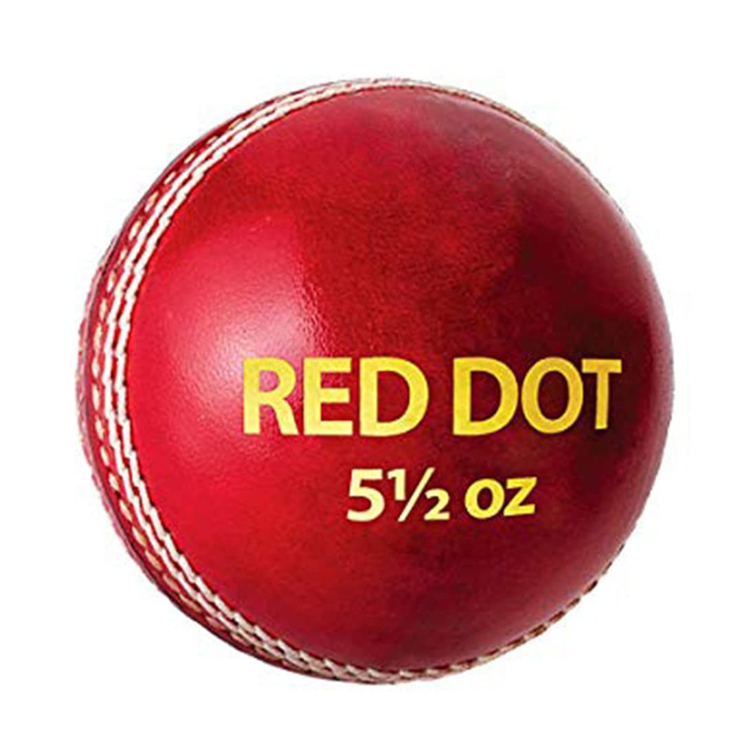 DSC Spielball Red Dot Leder Cricket Ball Geeignet für Praxis Spiel (Inhalt des Kartons: 1 Cricket-Ball, wasserdicht und für hervorragende Formbeständigkeit konzipiert), Turnier Spiel, Top Qualität Kork