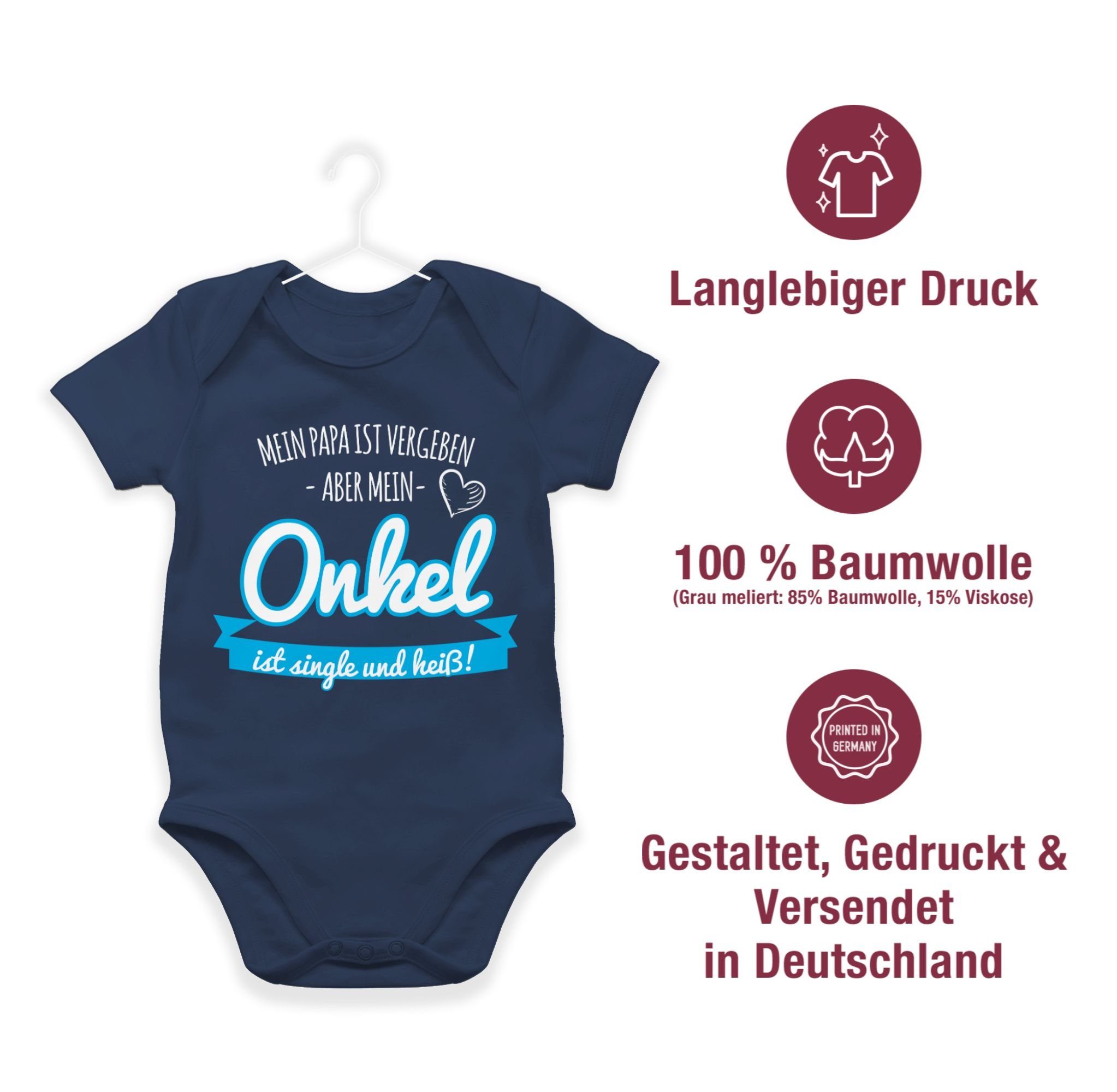 Mein Sprüche Blau Navy ist 2 Onkel Shirtbody Shirtracer Singel Baby süßer