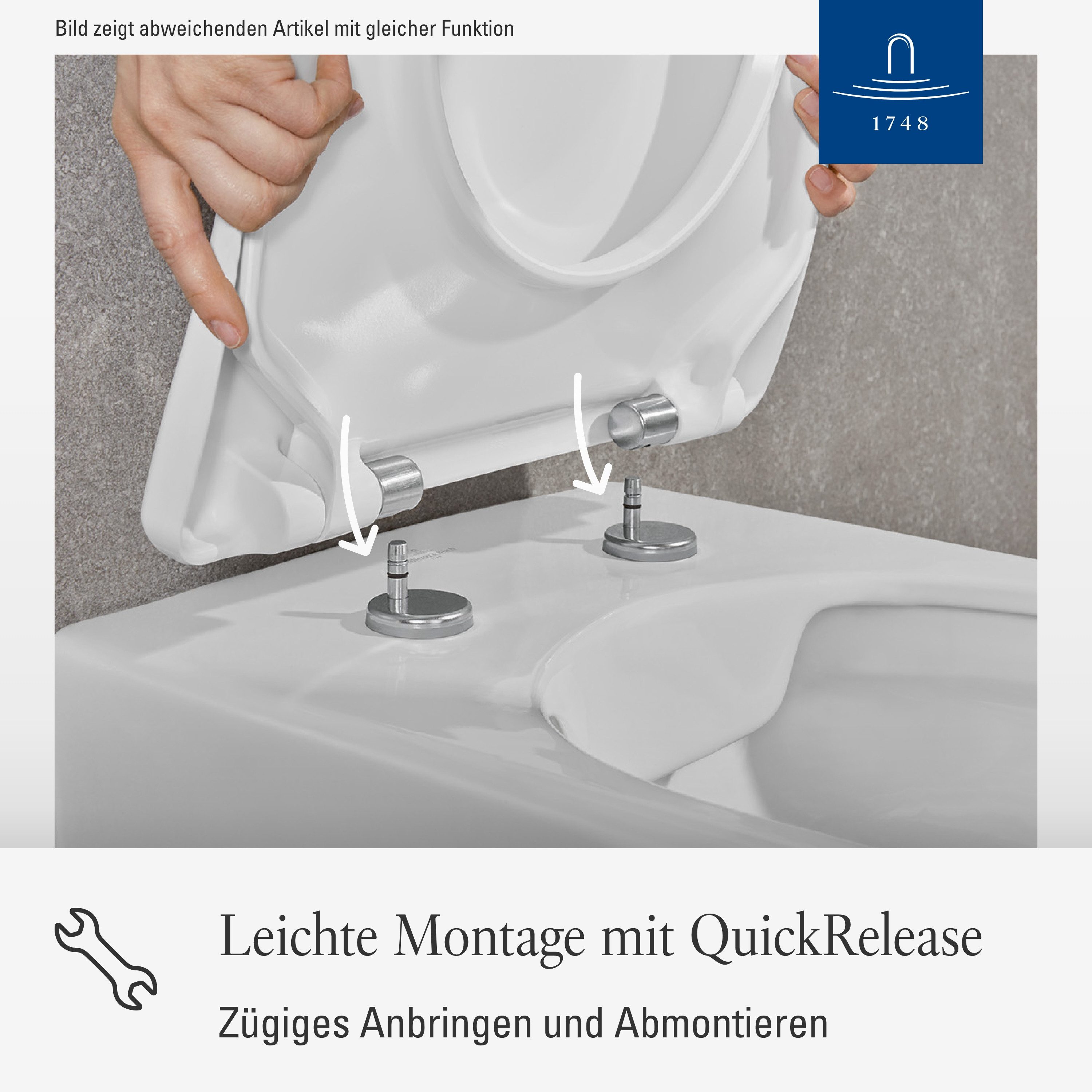 Villeroy & Boch WC-Sitz Subway, Toilettendeckel mit Absenkautomatik, aus Duroplast, D-Form, Weiß Alpin