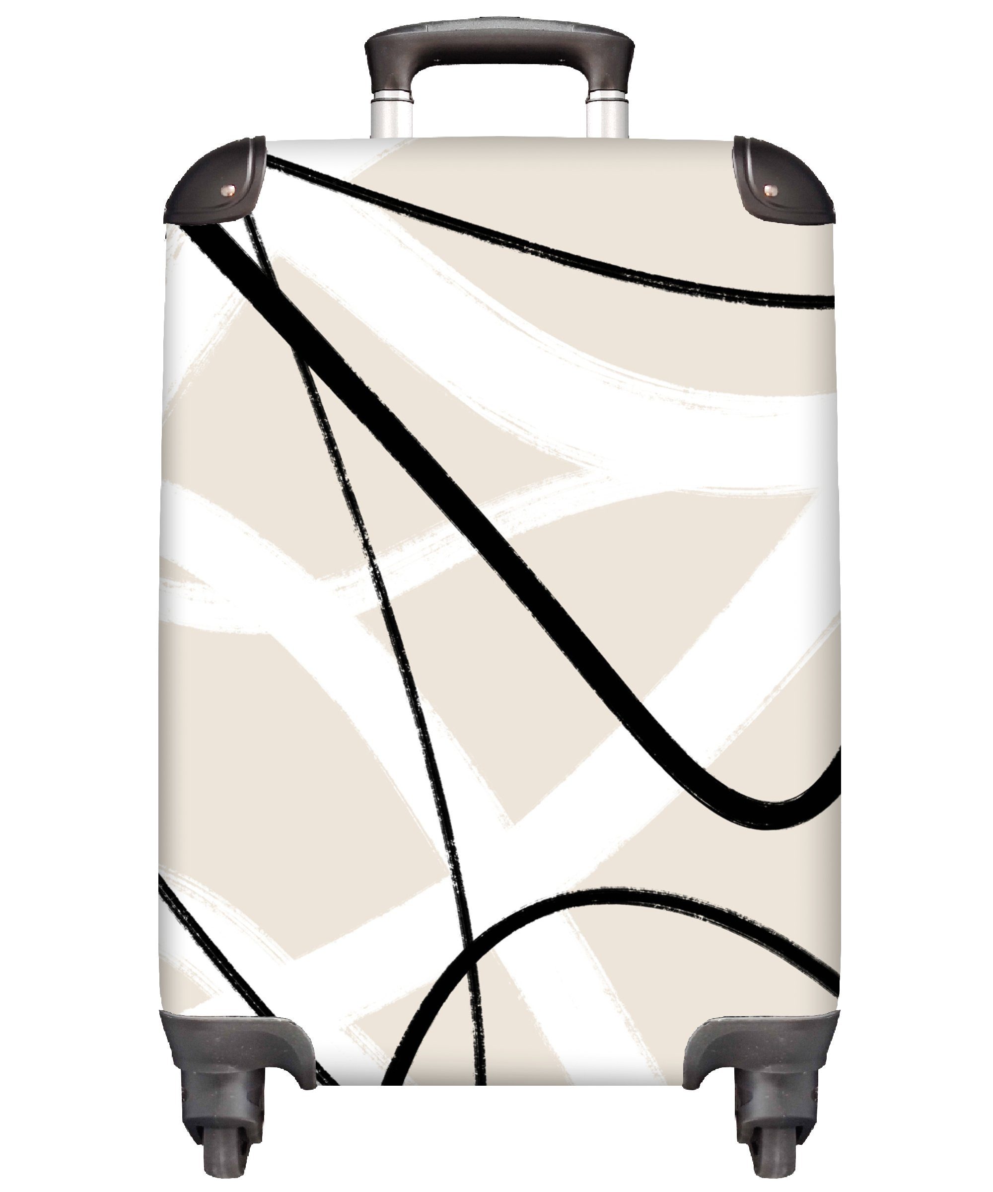 Kaufhauskette MuchoWow Handgepäckkoffer Linie - Abstrakt Reisekoffer Reisetasche 4 Handgepäck - - rollen, Minimalismus für Ferien, mit Trolley, Pastell, Rollen