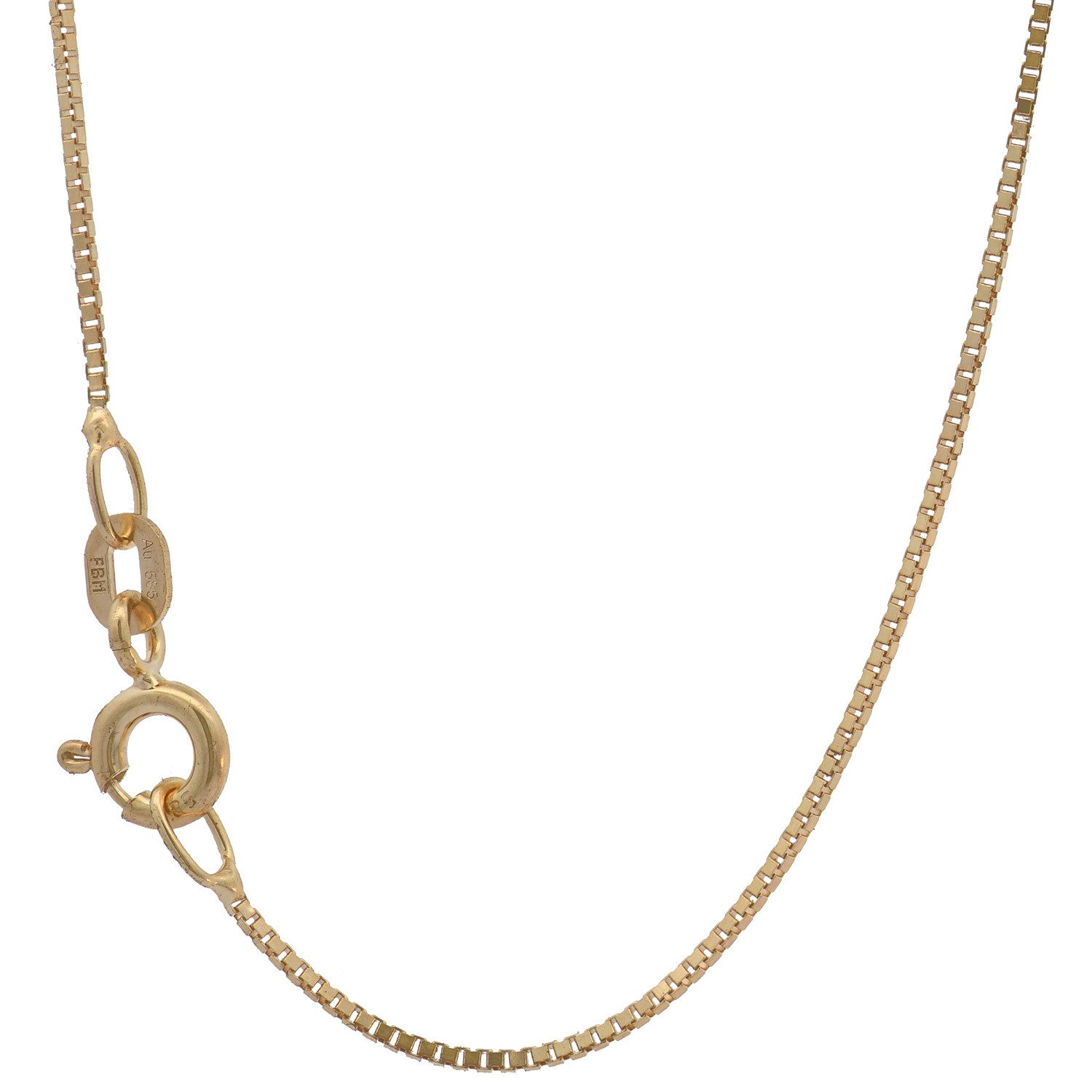 HOPLO Goldkette Goldkette Venezianerkette Halskette 0,6mm 36cm 585-14 Karat Gold, Made in Germany